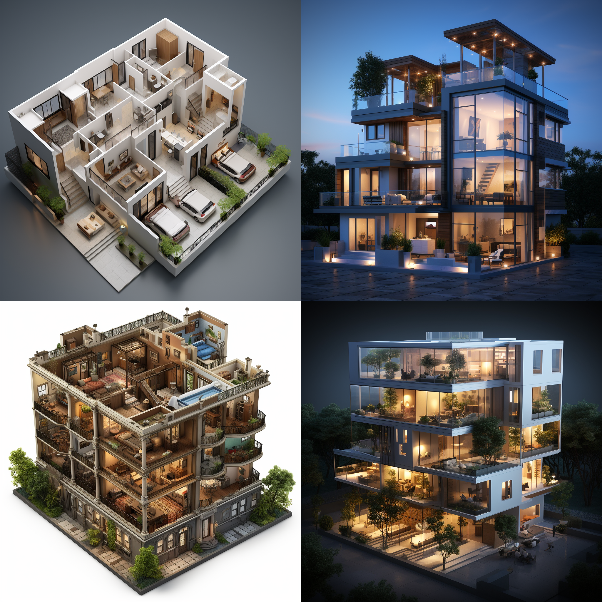 设计一个3层楼的建筑平面图。