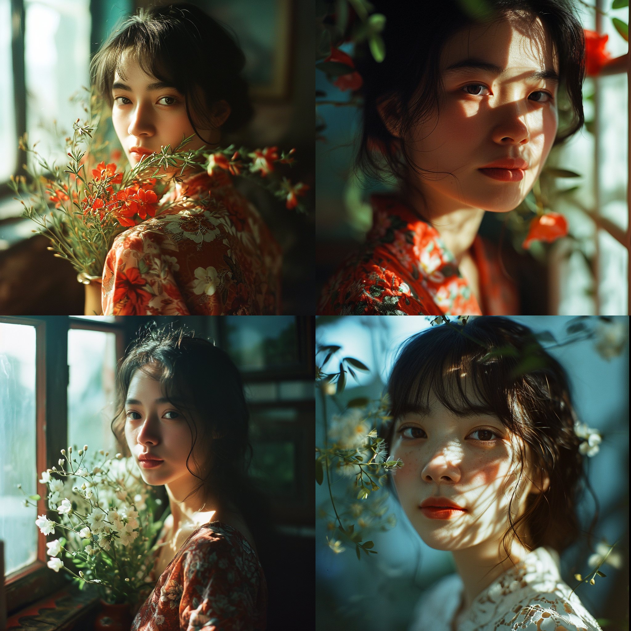 1girl, china，high and light, grainy, smile, indifferent, hazy, floral, hazy, gentle,trendy,best quality 