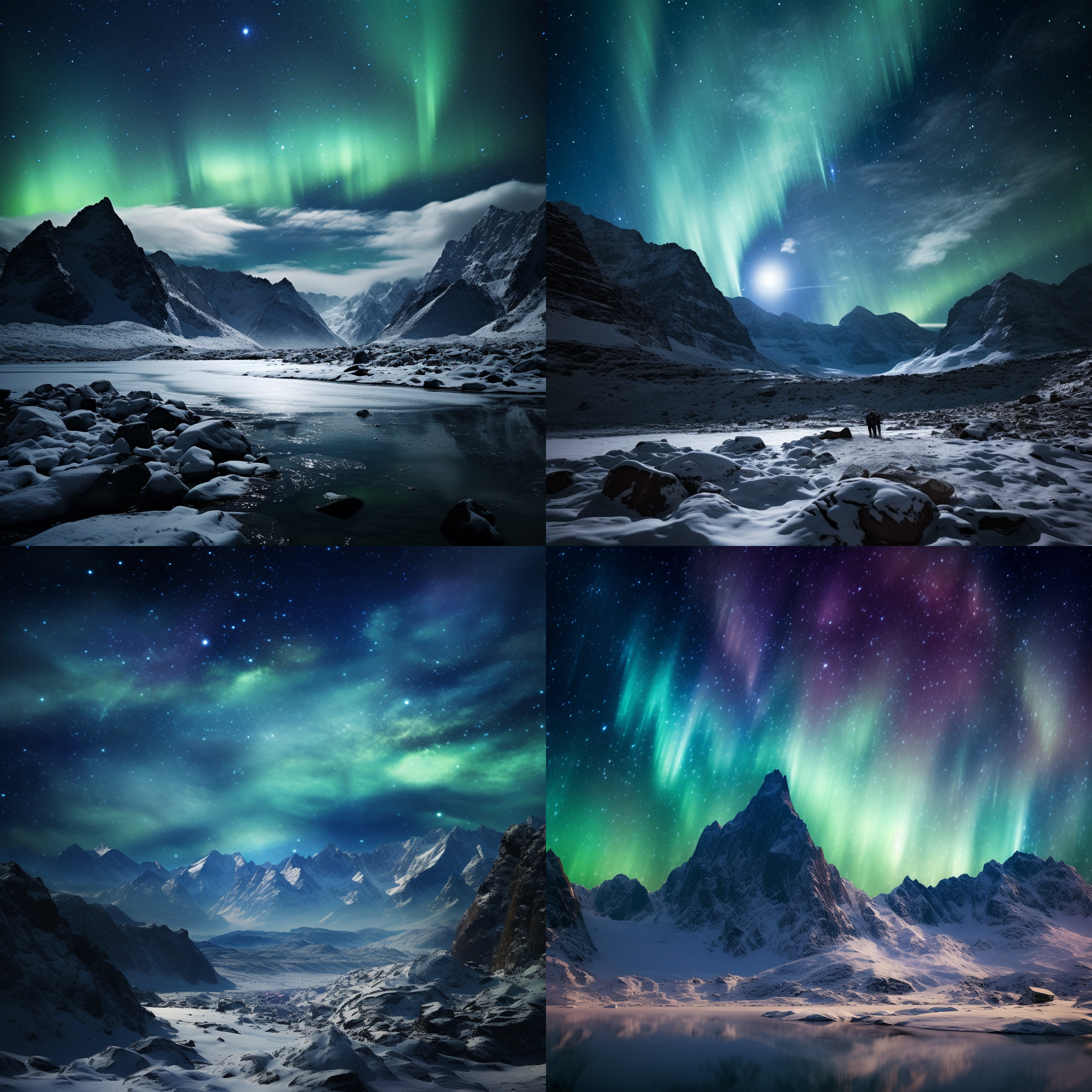 斯奈山半岛，雪山，极光