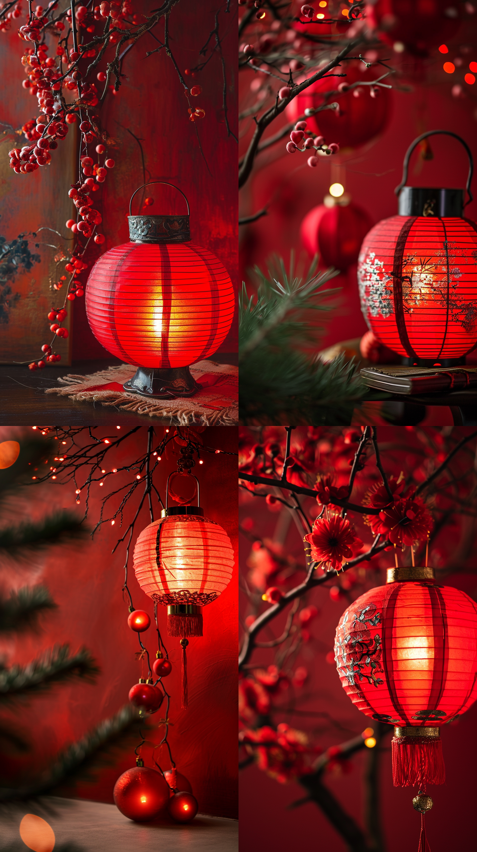 庆贺新年 红色背景 红色灯笼 喜气洋洋