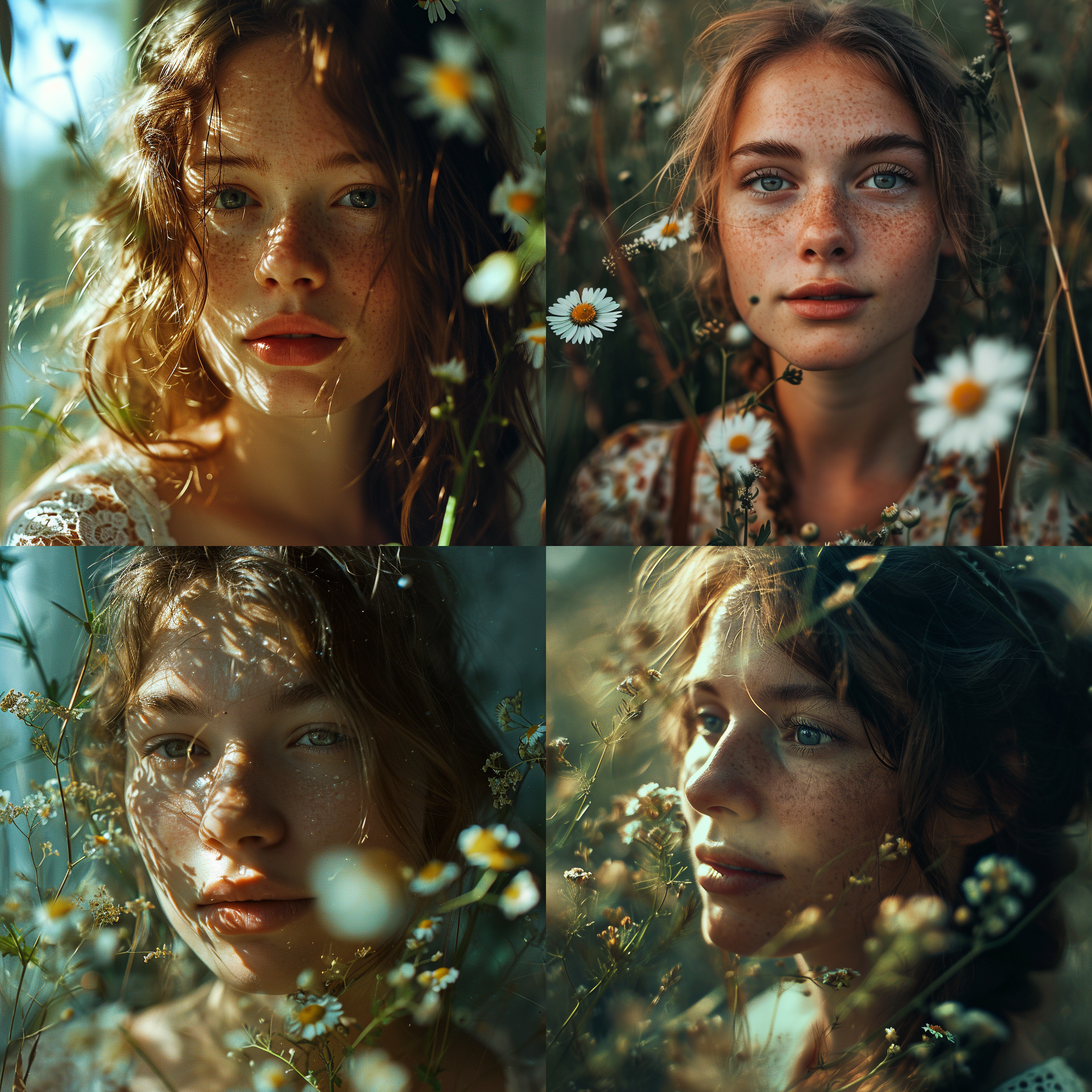 1girl, high and light, grainy, smile, indifferent, hazy, floral, hazy, gentle,trendy,best quality 