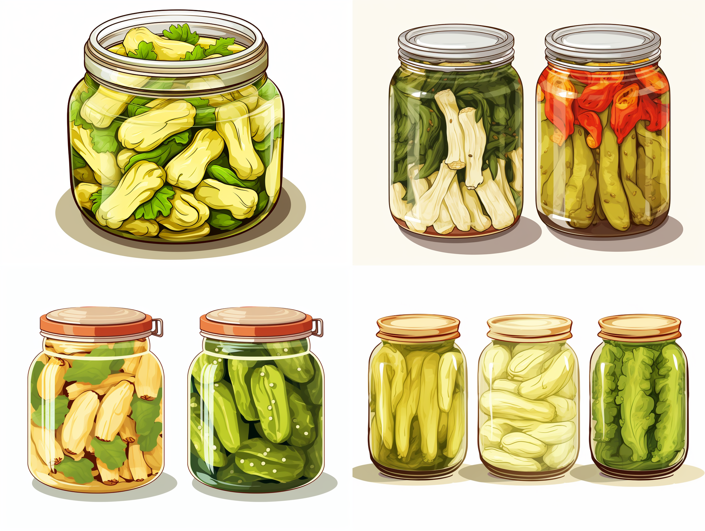 酸菜，矢量图形，配色简单，白色背景，等构。