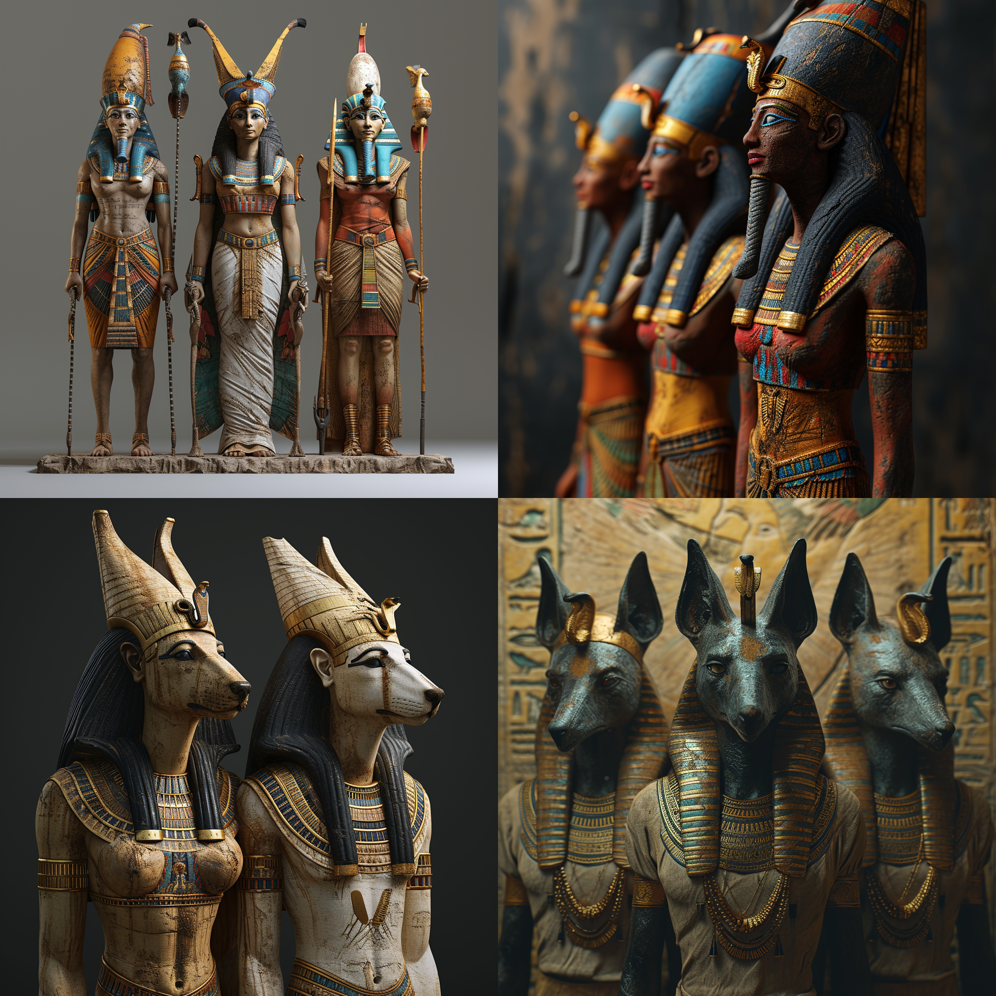 古埃及众神，3d渲染