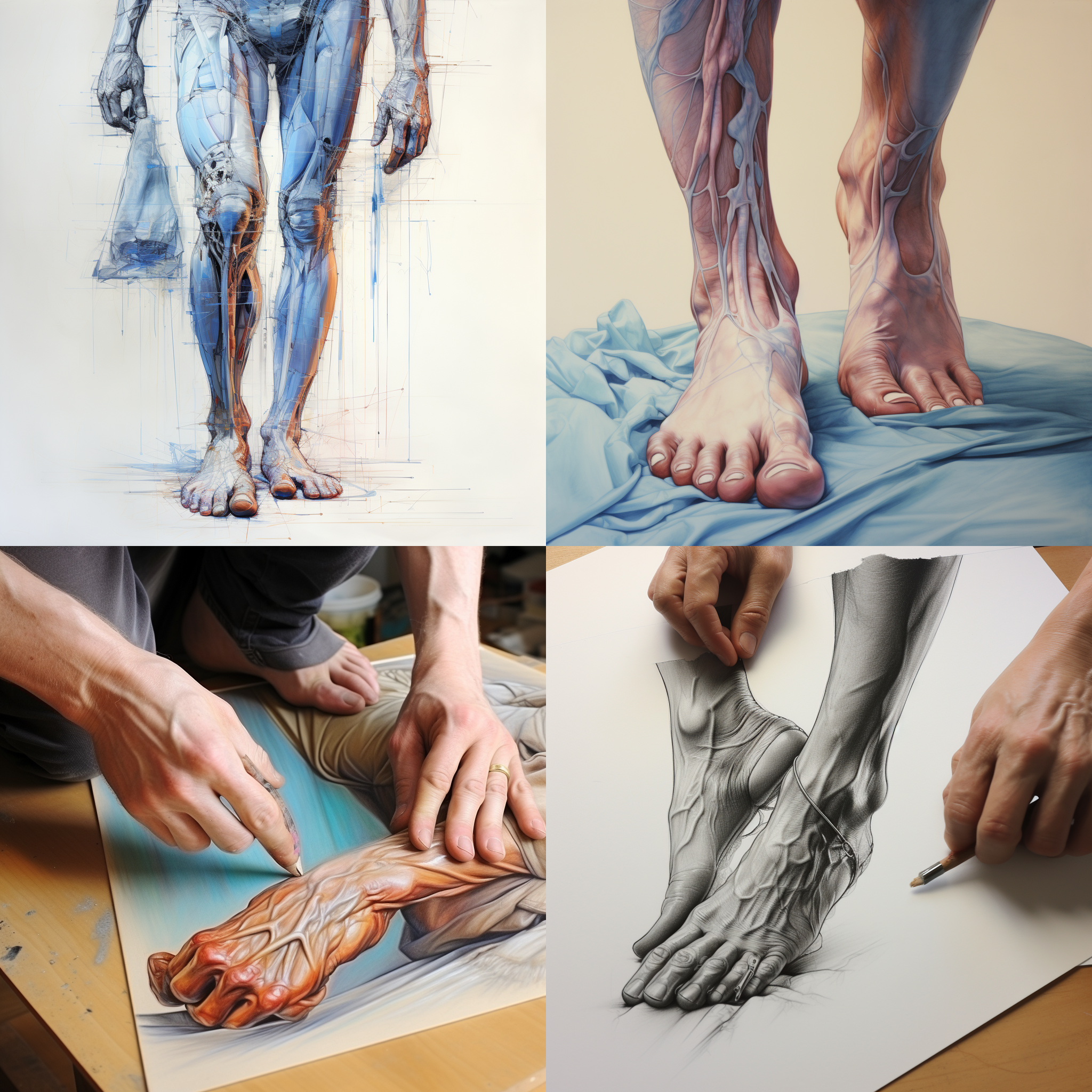 画一幅艺术家脚受伤的画