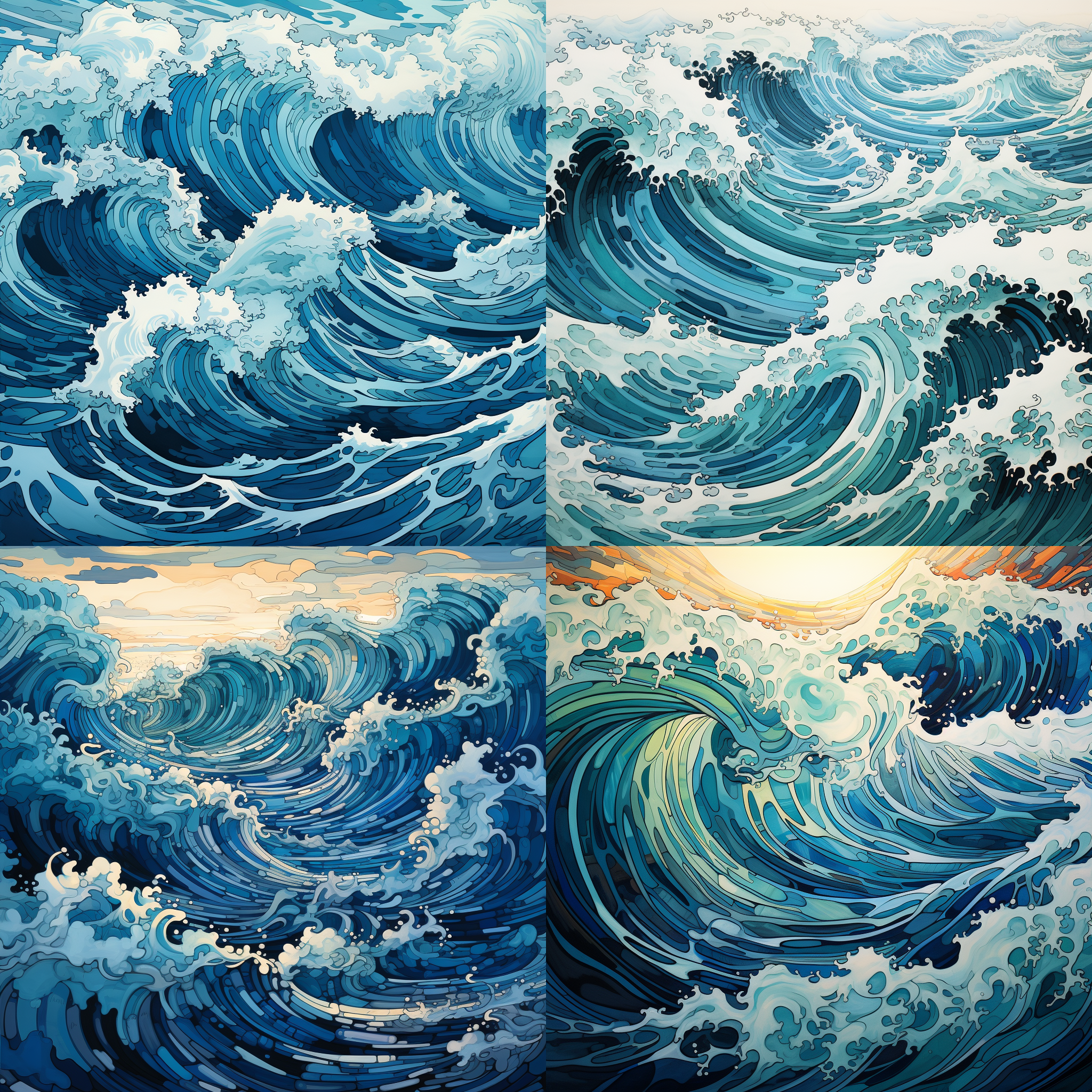 multiple sea waves