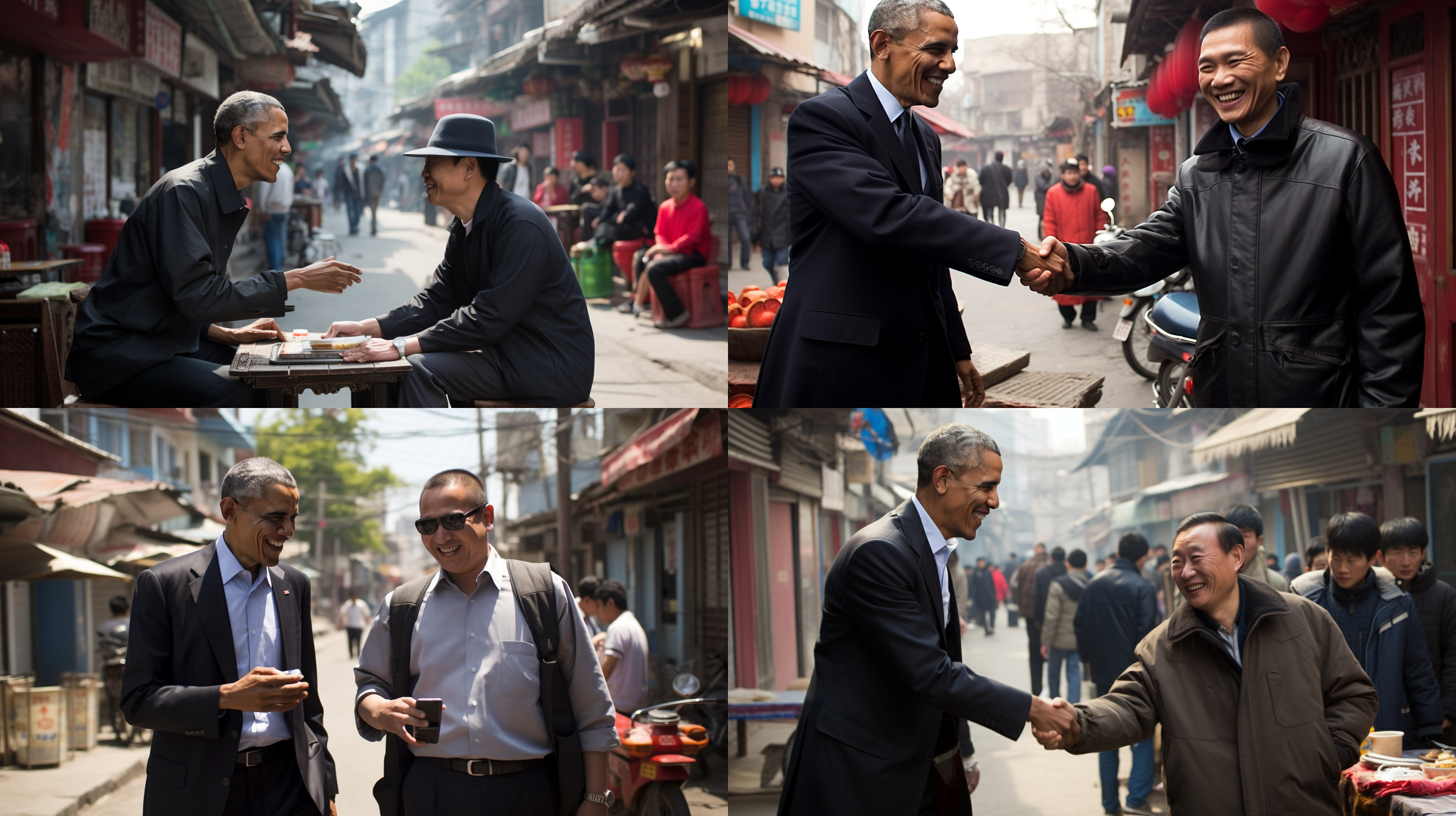 奥巴马视察某街道办事处 对现场工作人员予以鼓励 中国东北 县城 亲切 正能量