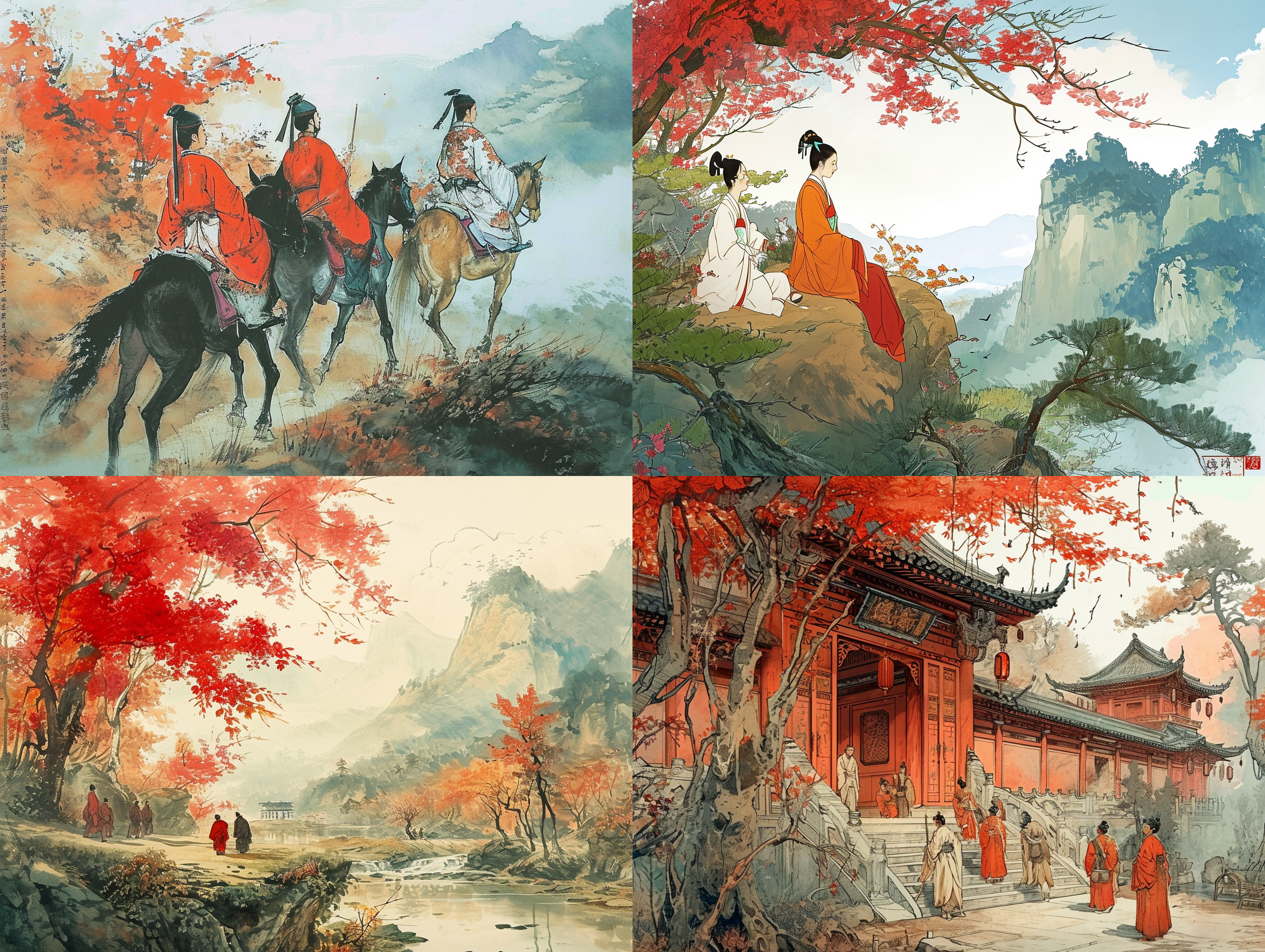 须晴日，看红装素裹，分外妖娆。 江山如此多娇，引无数英雄竞折腰。 惜秦皇汉武，略输文采；唐宗宋祖，稍逊风骚。