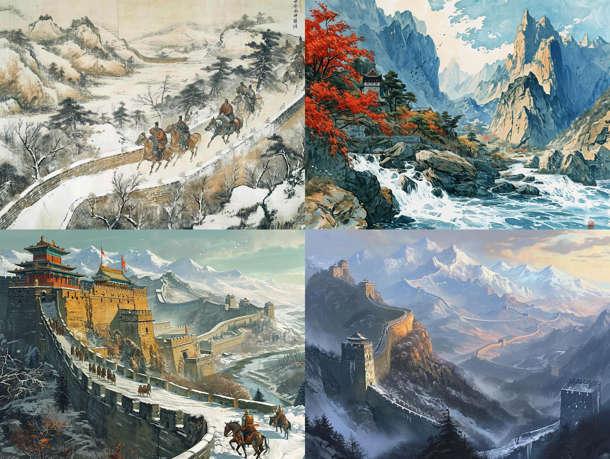 北国风光，千里冰封，万里雪飘。 望长城内外，惟余莽莽；大河上下，顿失滔滔。 山舞银蛇，原驰蜡象，欲与天公试比高。 须晴日，看红装素裹，分外妖娆。 江山如此多娇，引无数英雄竞折腰。 惜秦皇汉武，略输文采；唐宗宋祖，稍逊风骚。 一代天骄，成吉思汗，只识弯弓射大雕。 俱往矣，数风流人物，还看今朝。