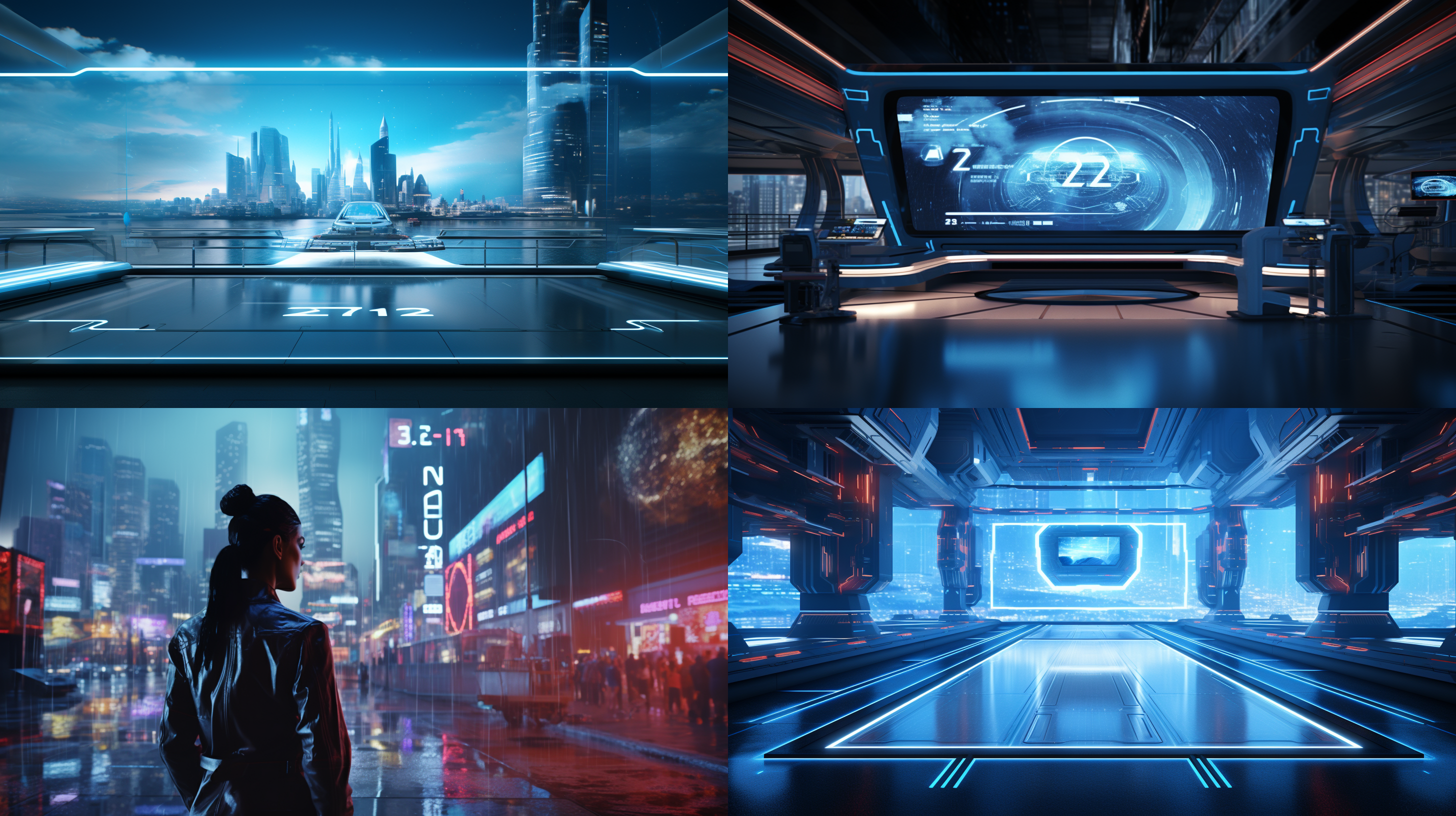 高清2k，未来科技，虚拟屏，智能控制，大场景，写实摄像风格