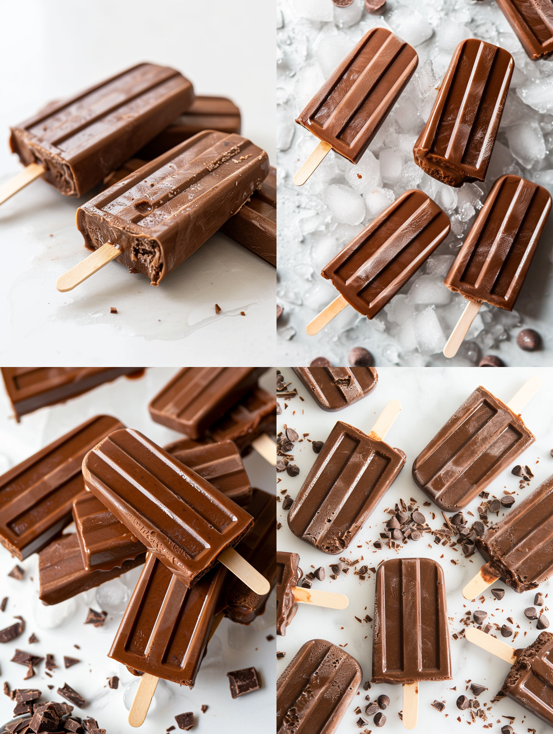 巧克力冰棍，白色背景