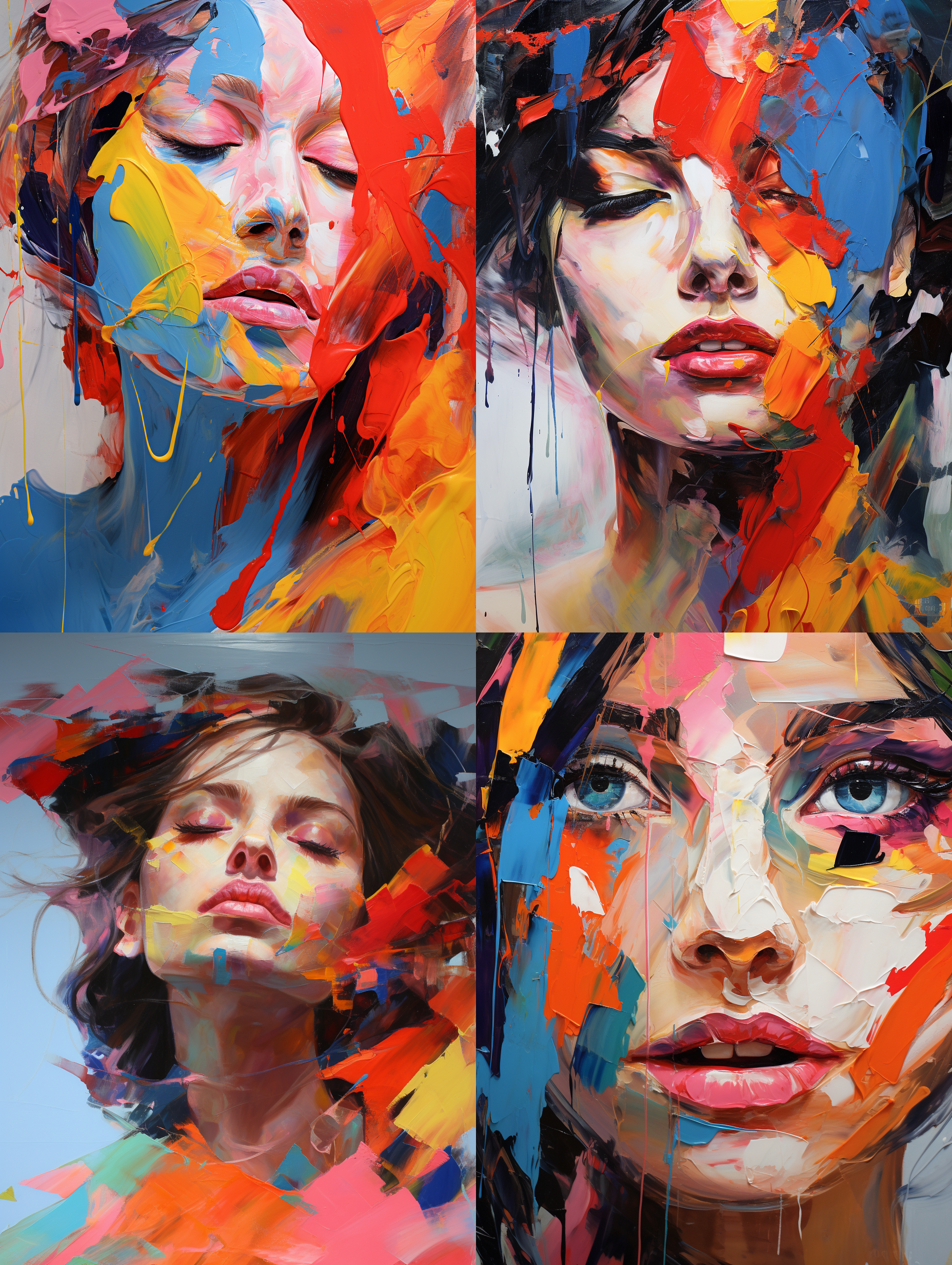 spring oil painting, abstract expressionism, rich colors, crazy brushstrokes, andrew salgado style, mixed media, bold composition, dynamic lines, strong emotions, bright lighting, vivid colors, flowing shapes, full of passion.
