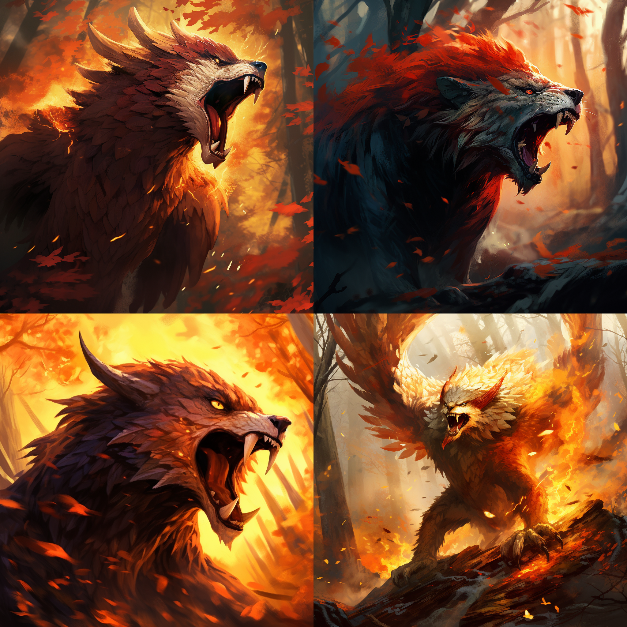 火爪儿竖起耳朵，开始他只能听到树林 里树叶的沙沙声和鸟叫声，接着，他的心里 一凉，他听到远处传来战斗中的怒吼声