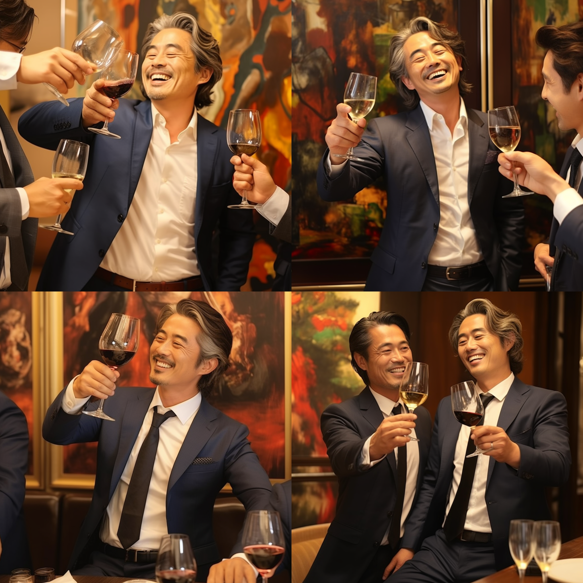 外国男人 干杯 开心