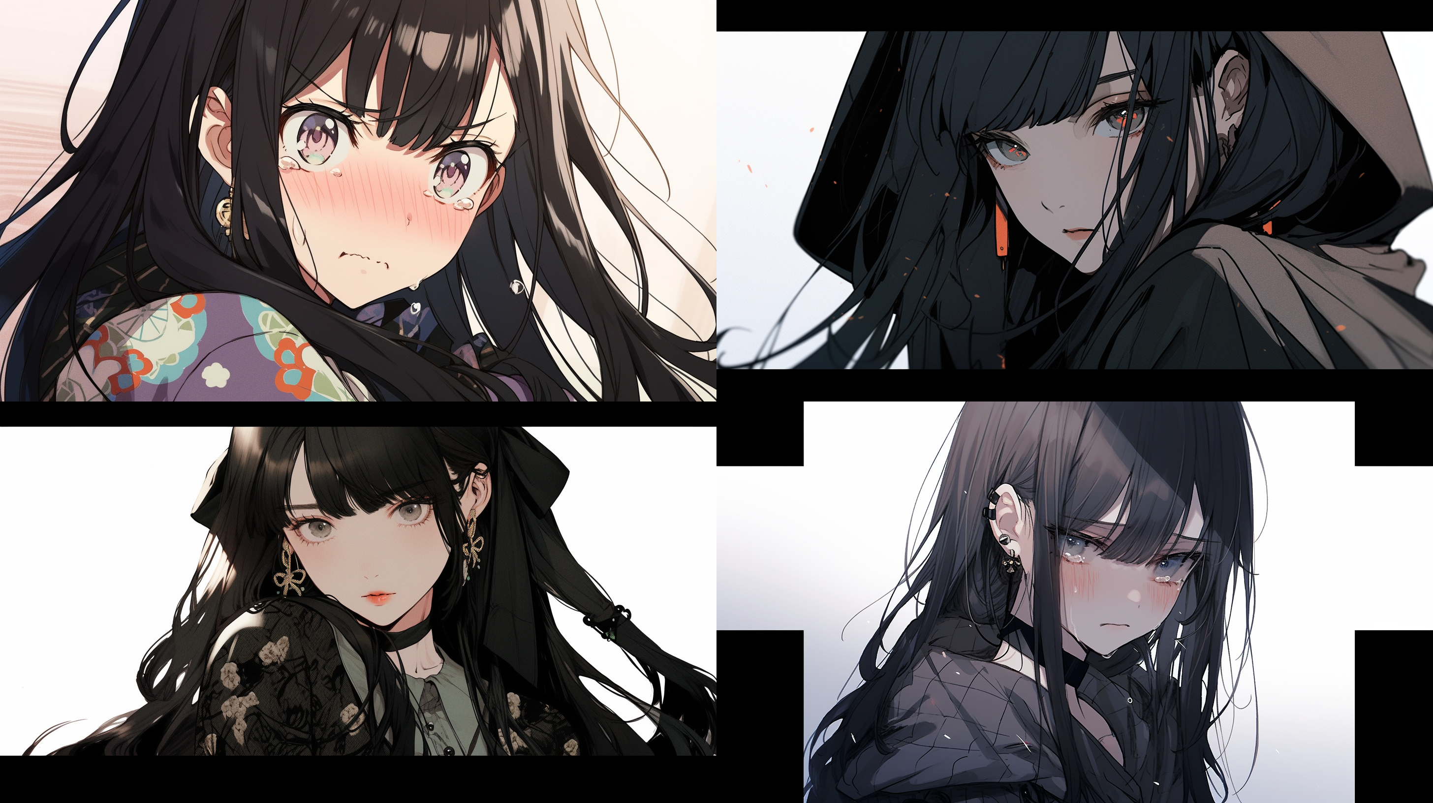 你个可爱的女孩子，红润的脸深邃的双眸，黑长直的头发神情有些忧伤