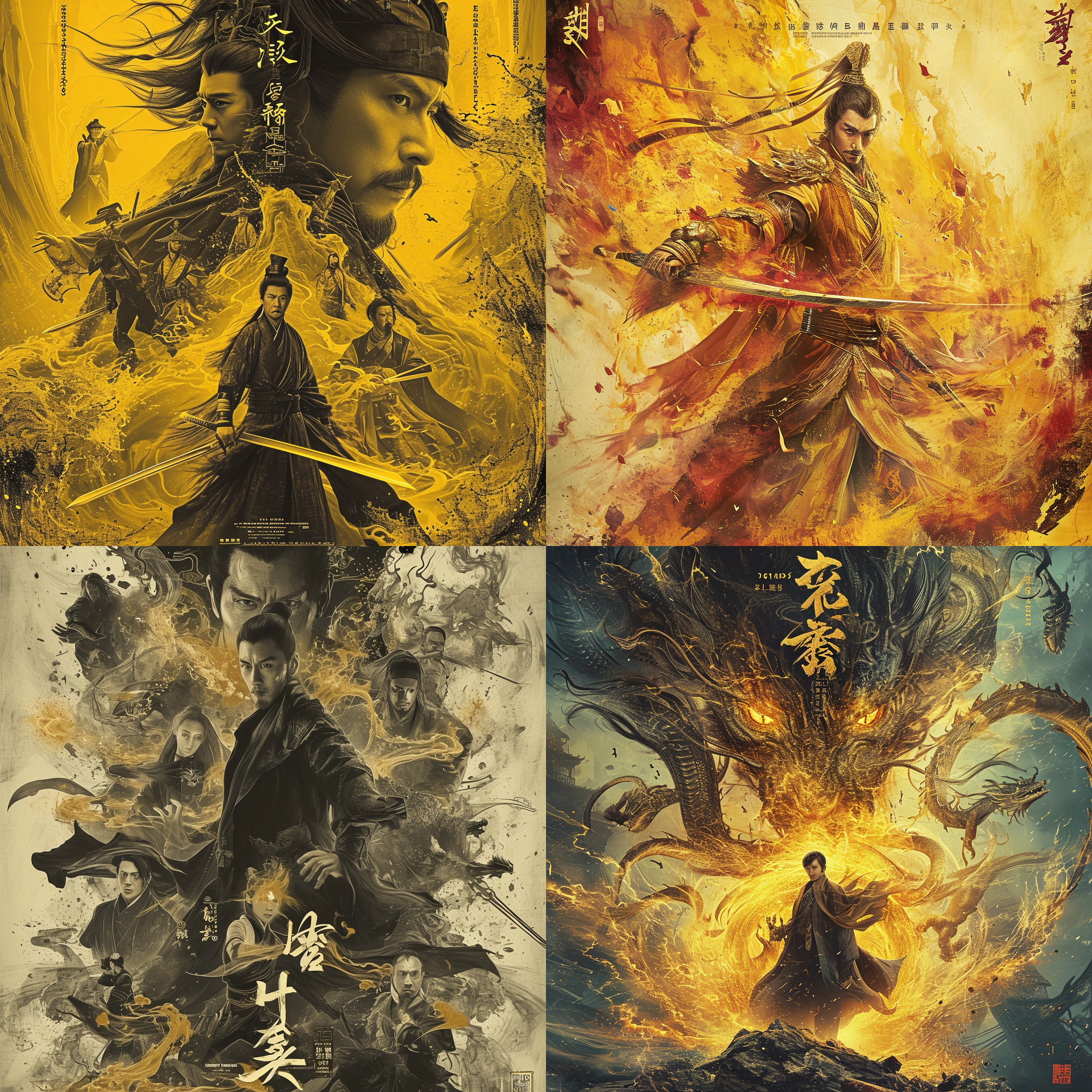 绝命毒师电影海报，高光，饱和度高，动态模糊，金色主调，神秘感，威武雄壮，激情四溢。