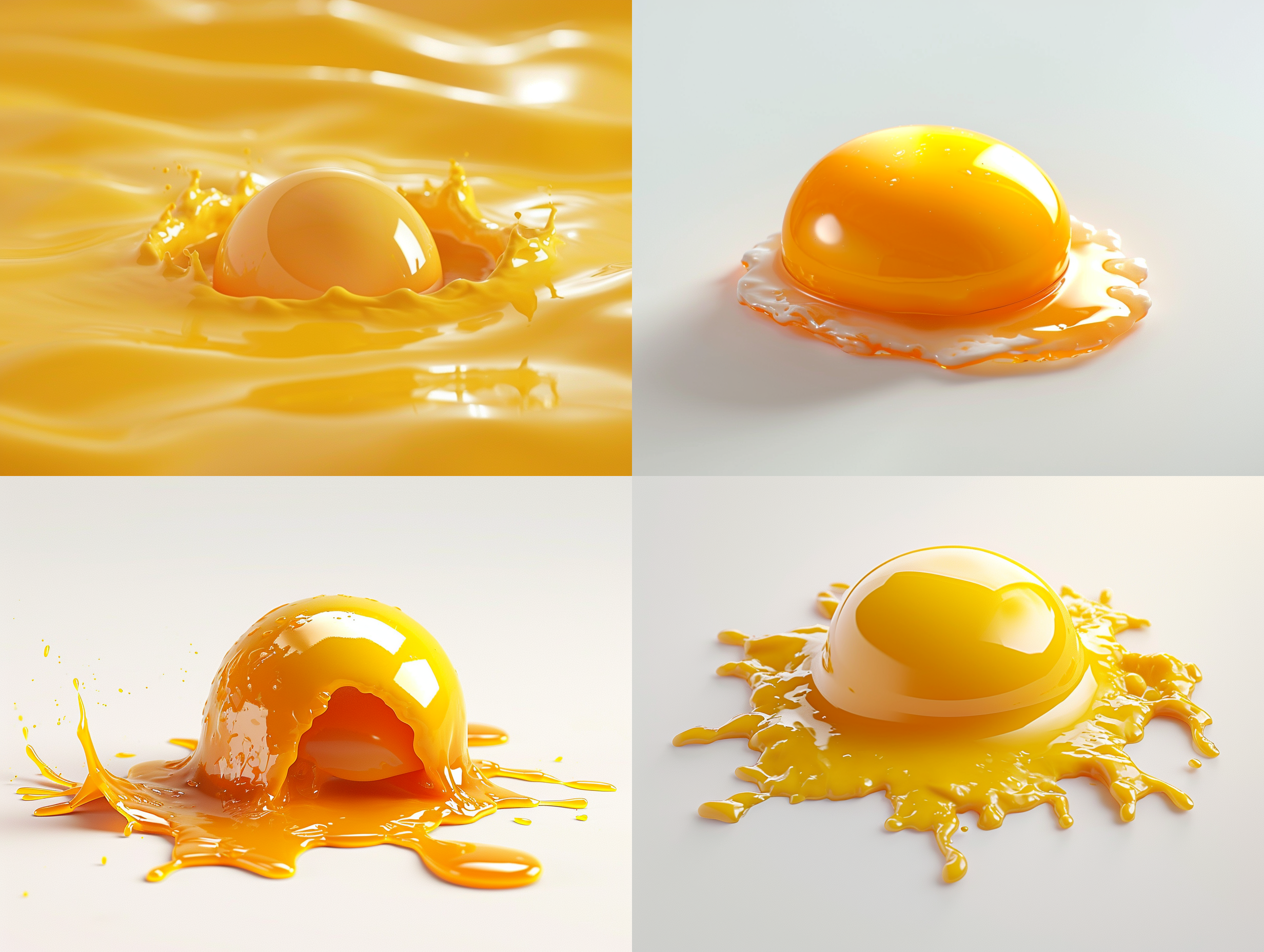 蛋黄酥，蛋黄，明亮环境，微距镜头，高清，柔光，温暖色调，细节丰富，鲜艳颜色，诱人，白色背景，纯色背景 动画艺术 动画艺术