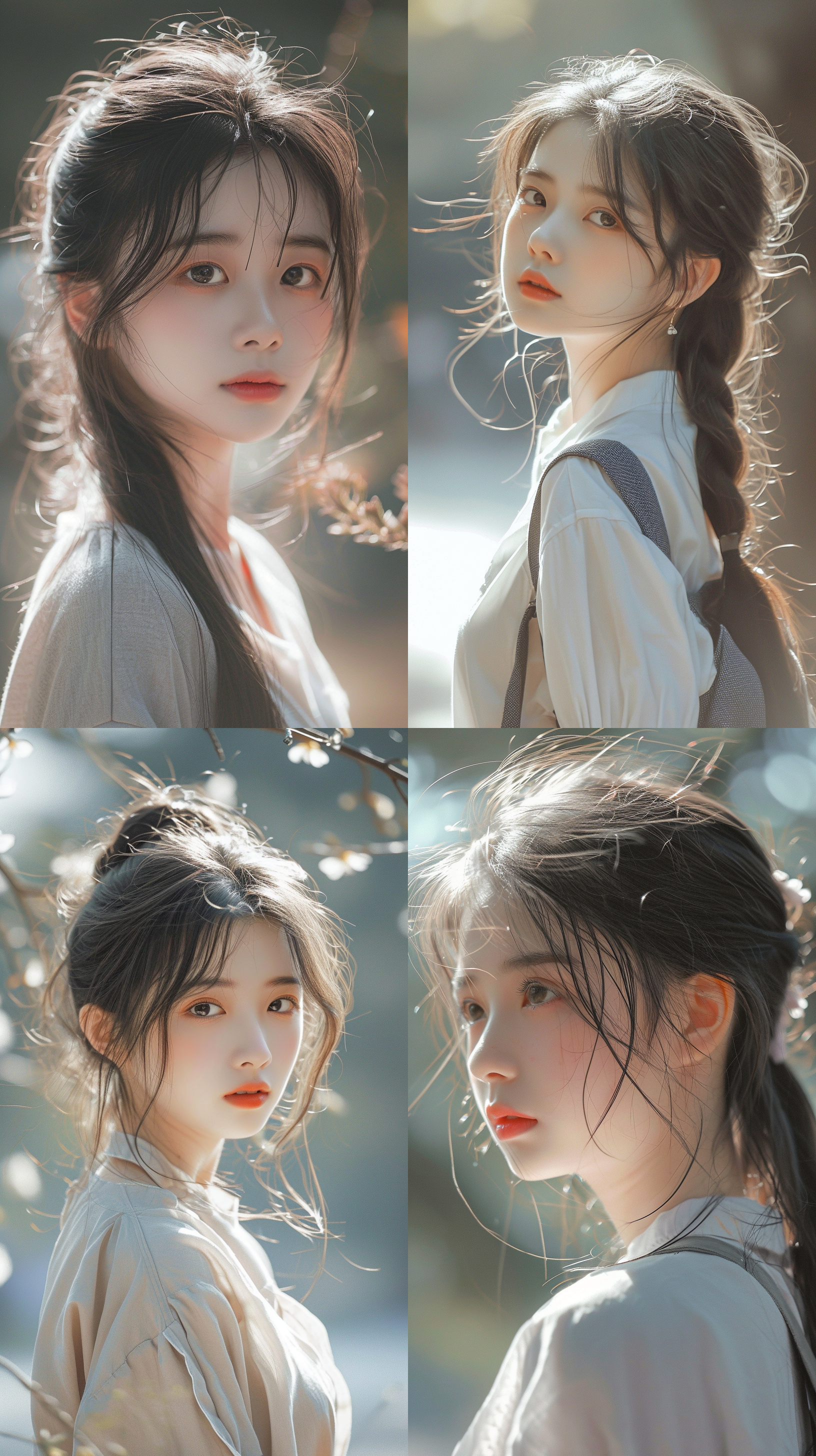 甜美的少女，中国女孩，清新脱俗，欢脱，明亮，校园，朴素，十三四岁