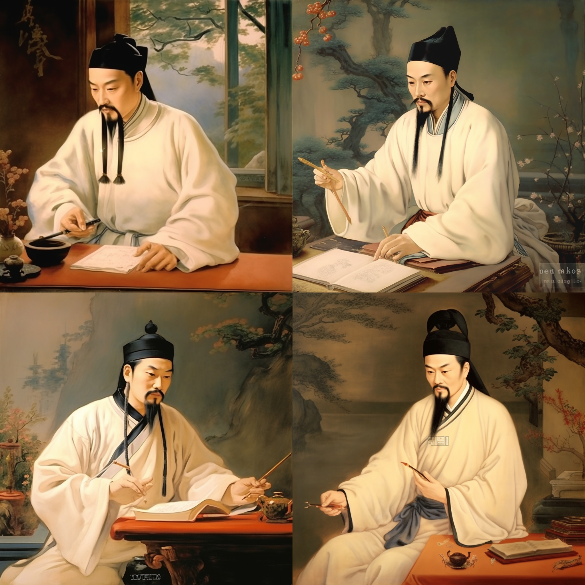 中国唐代诗人李白，诗兴大发