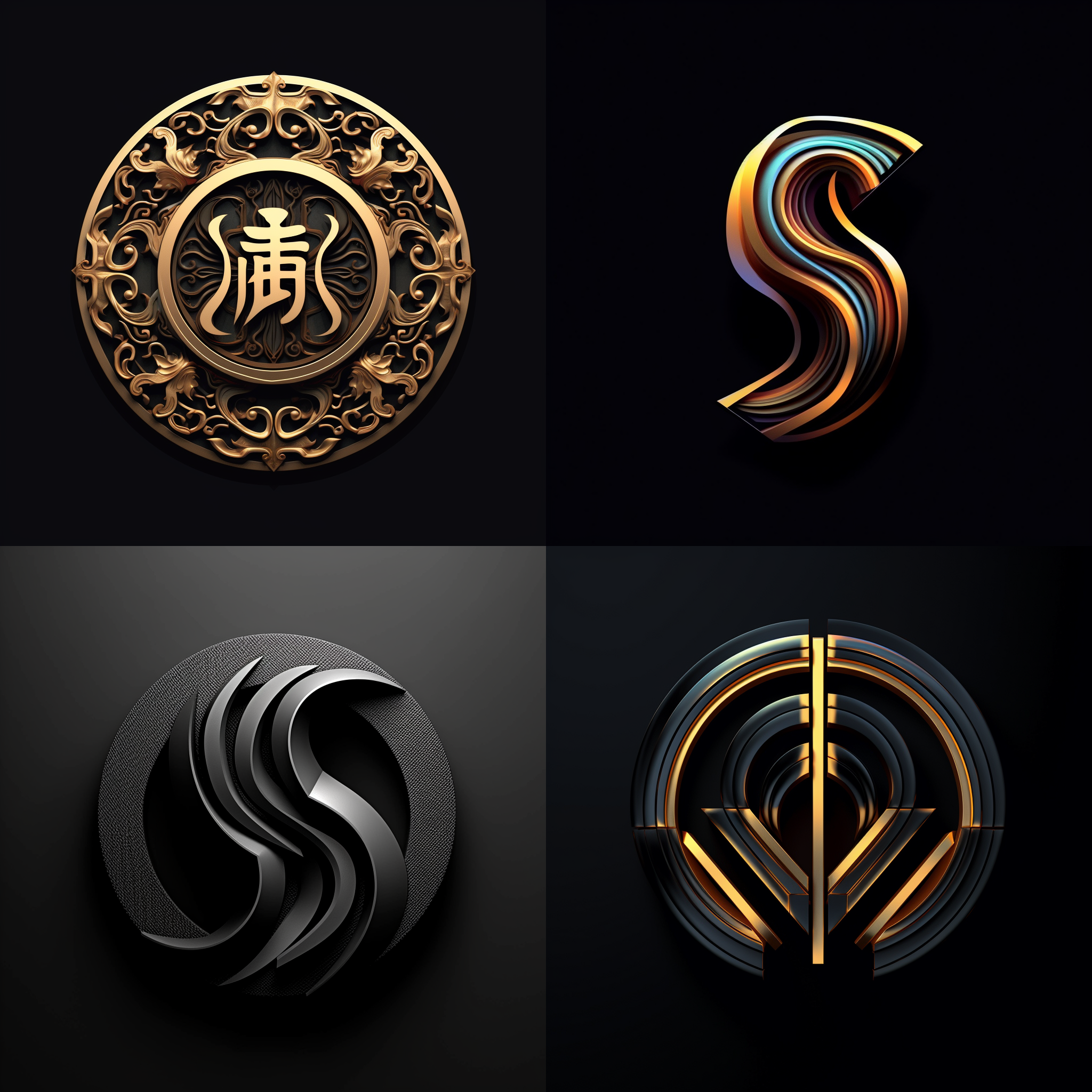 凤翼天翔logo，字母y，极简风格，黑色背景，凤翼天翔主题图案，高饱和度，锐利对比度，正中央布局，透视感，光影效果，立体感，现代风格，自信，力量。