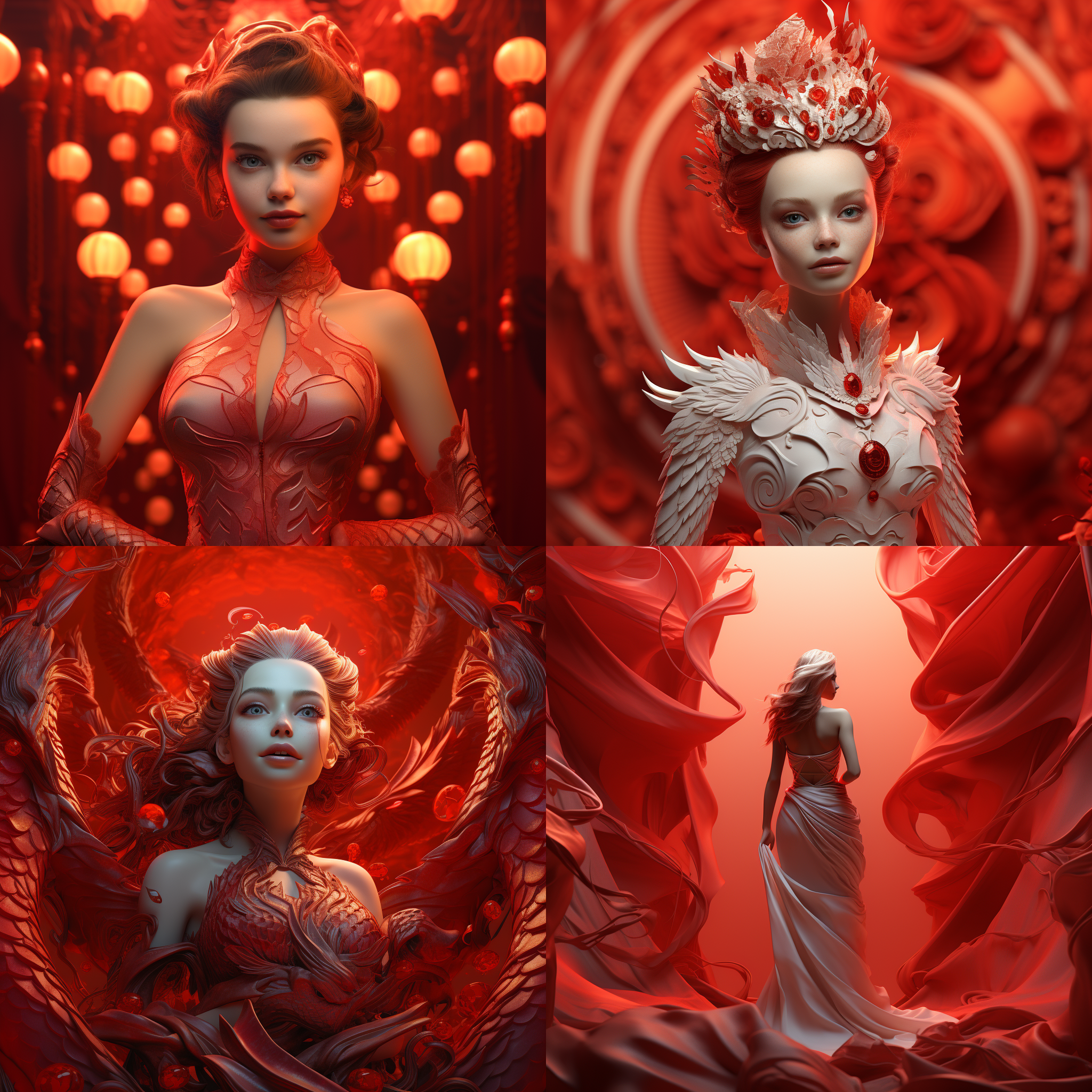 白色汉服装扮的人形小龙，可爱动人，手持金币，地面上铺满金币，大眼睛，中国文化，zbrush，全身肖像，精细细节，电影般的照明，精致细节，octane渲染，8k，皮克斯风格，9:16纵向构图。 卡通 三维 色度风格