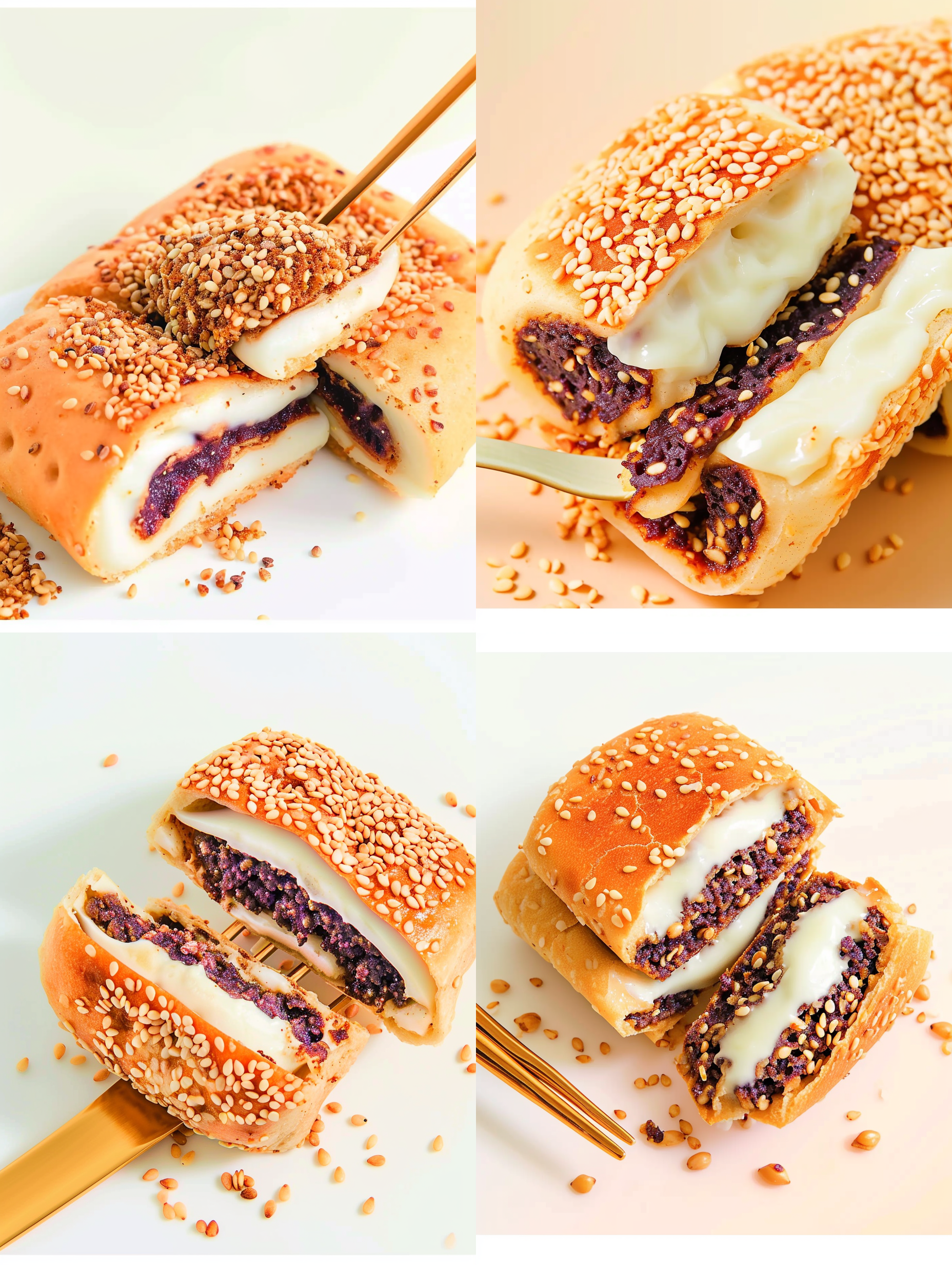 不要芝麻，简洁的白色背景，中央构图，明亮高光，低饱和度，透视效果，标准镜头，静态，简单元素，清新，纯净。 海报风格