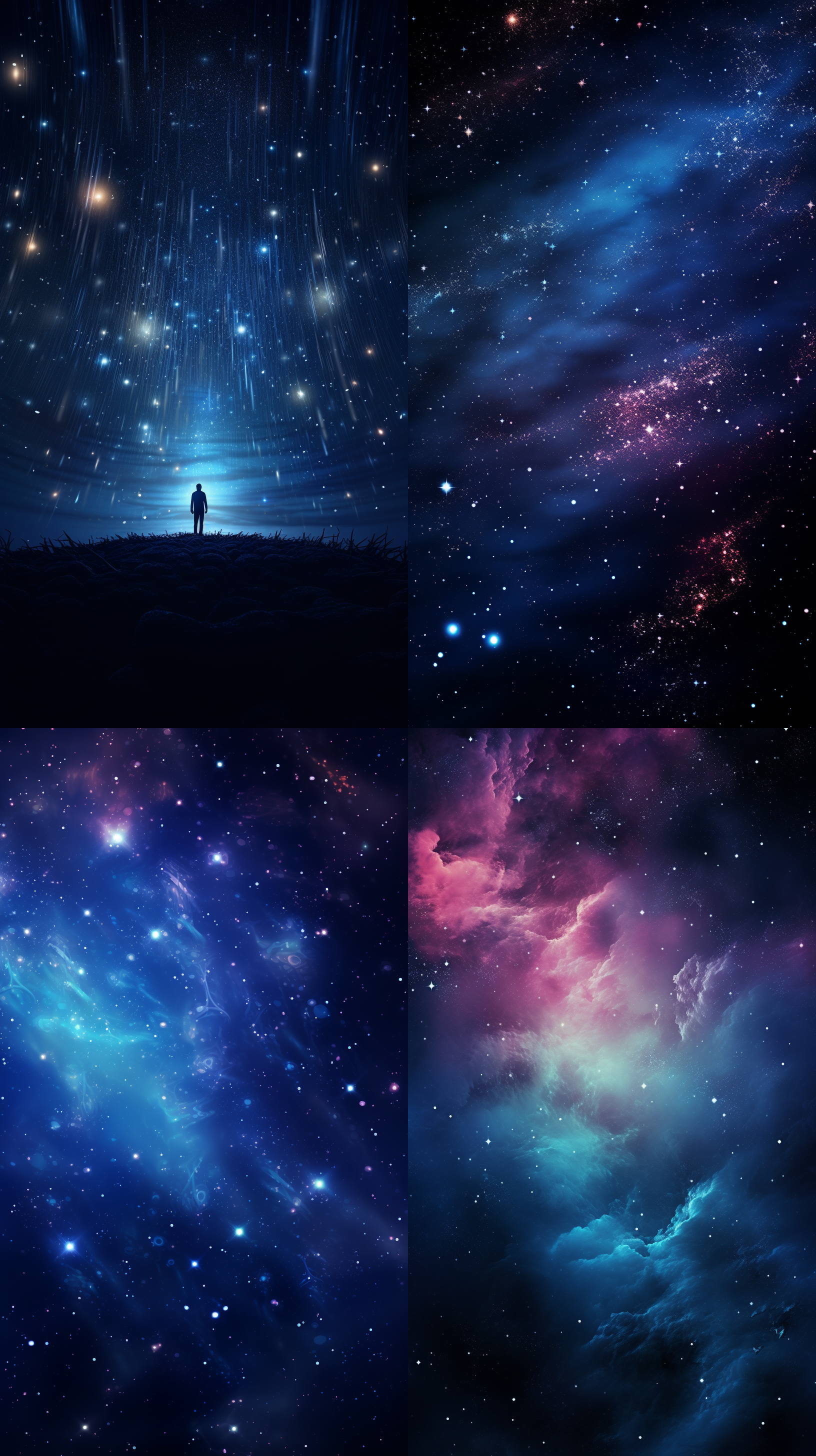 分辨率，宇宙背景，广角镜头，黑暗，星空，夜景，神秘，宽广，宇宙点点星光，地球突出显示，霓虹色调。