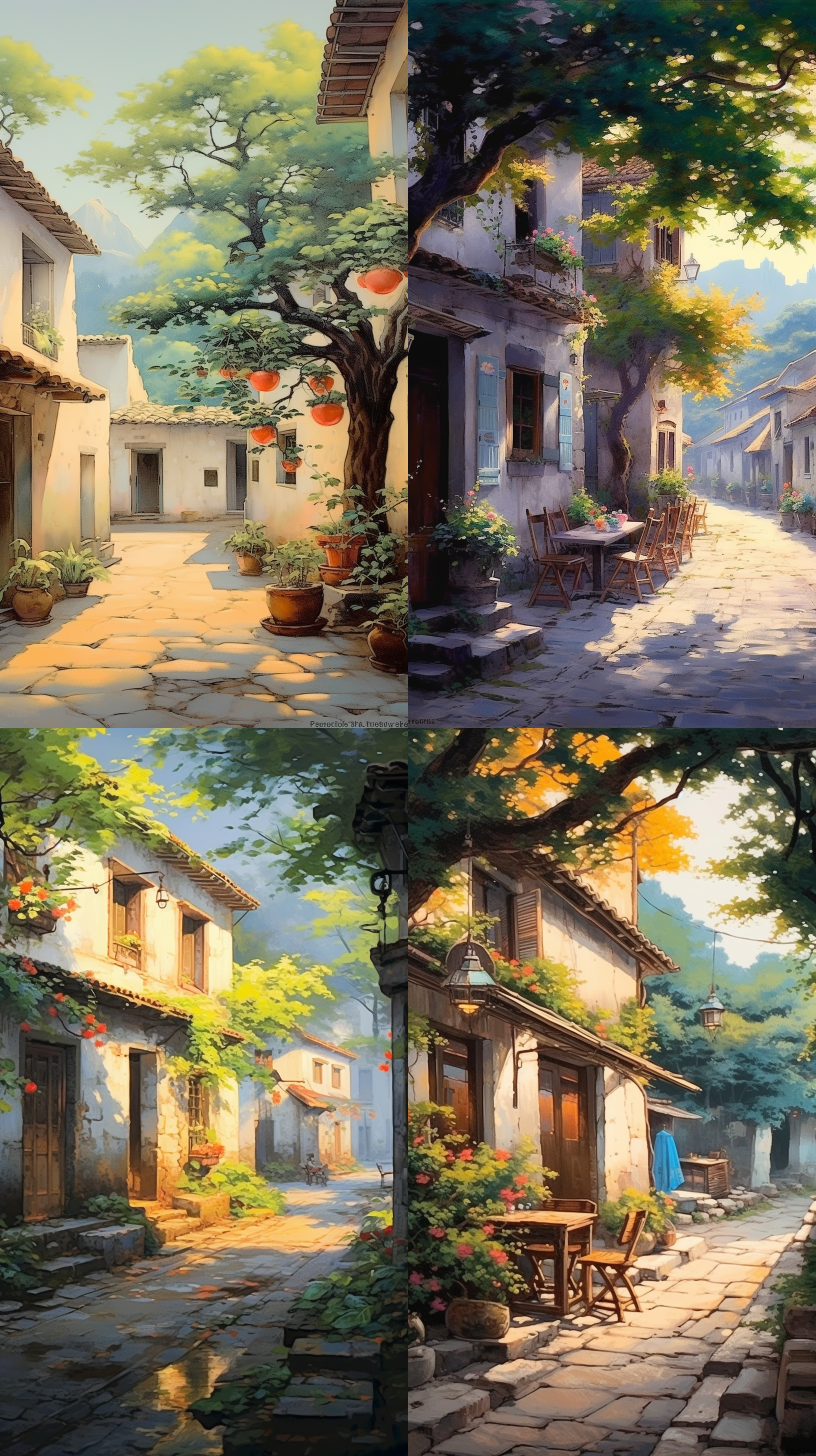 安静的院落，晨曦