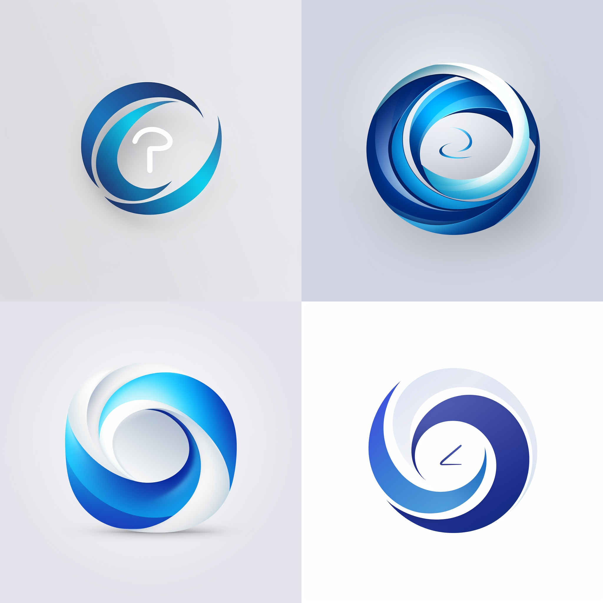 公司品牌logo，白色背景，简约风格，圆形构图，richblue字体，蓝色主色调，扁平化设计，线条简洁，现代感，抽象形状，专业，创新，可靠。