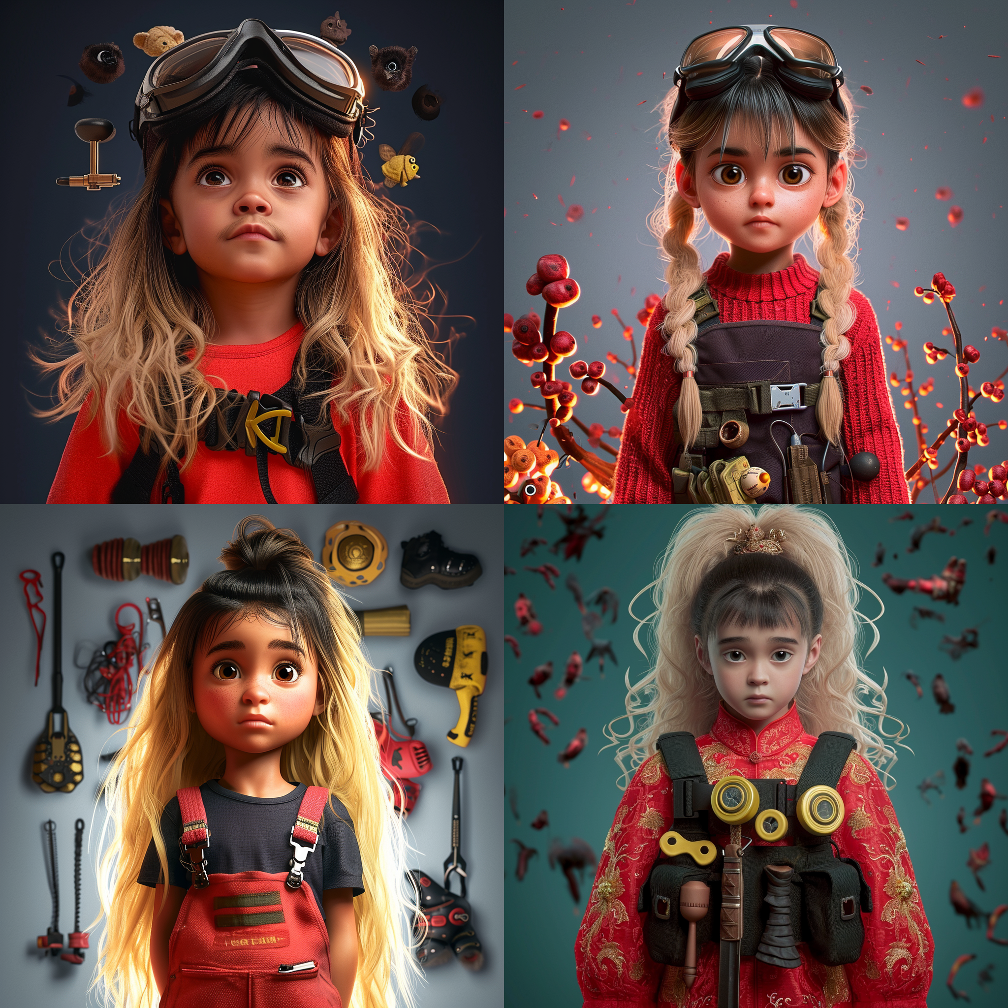 金发长发的小女孩，1680x1050的桌面壁纸，cg风格，类似于爱德华·库克尔，浅白和淡蓝色的光线，中国画风，多重滤镜效果，手势绘画，柔和边缘。