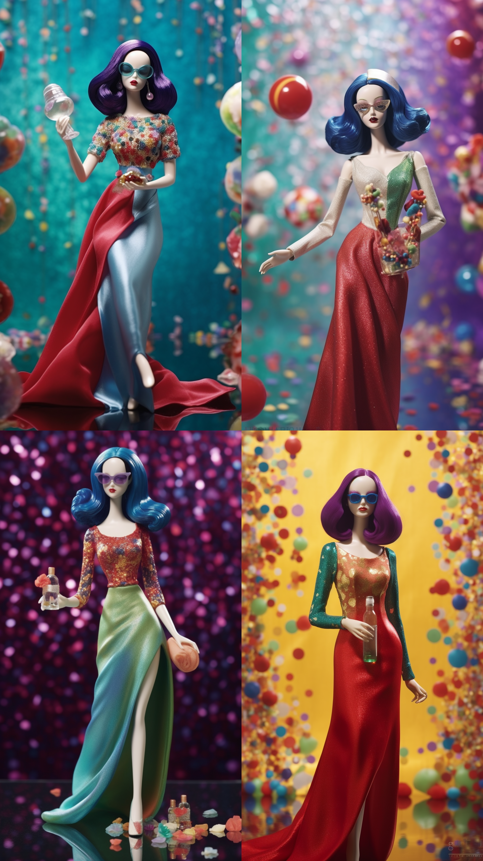 丰富点彩，完美高亮色调，完美绢纱质感，完美简洁北宋优雅人偶，情感流动，空灵唯美，完美准确形体结构。 极简主义 液体秘 光粒子