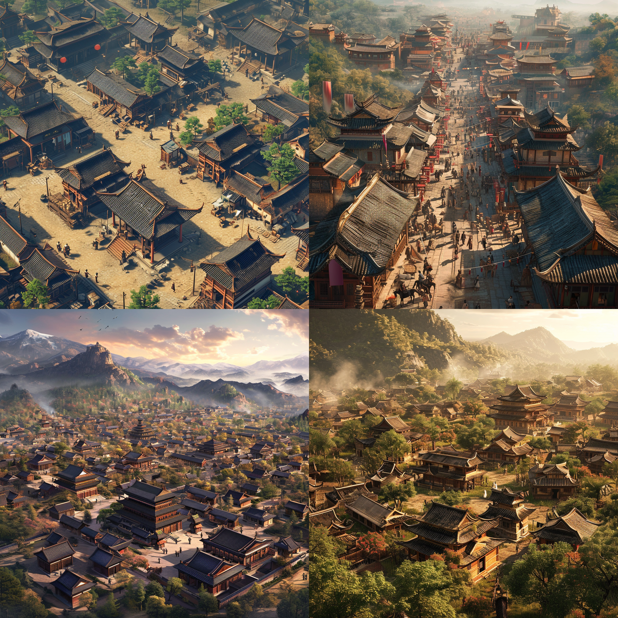 中国古代长安为新手村的游戏场景