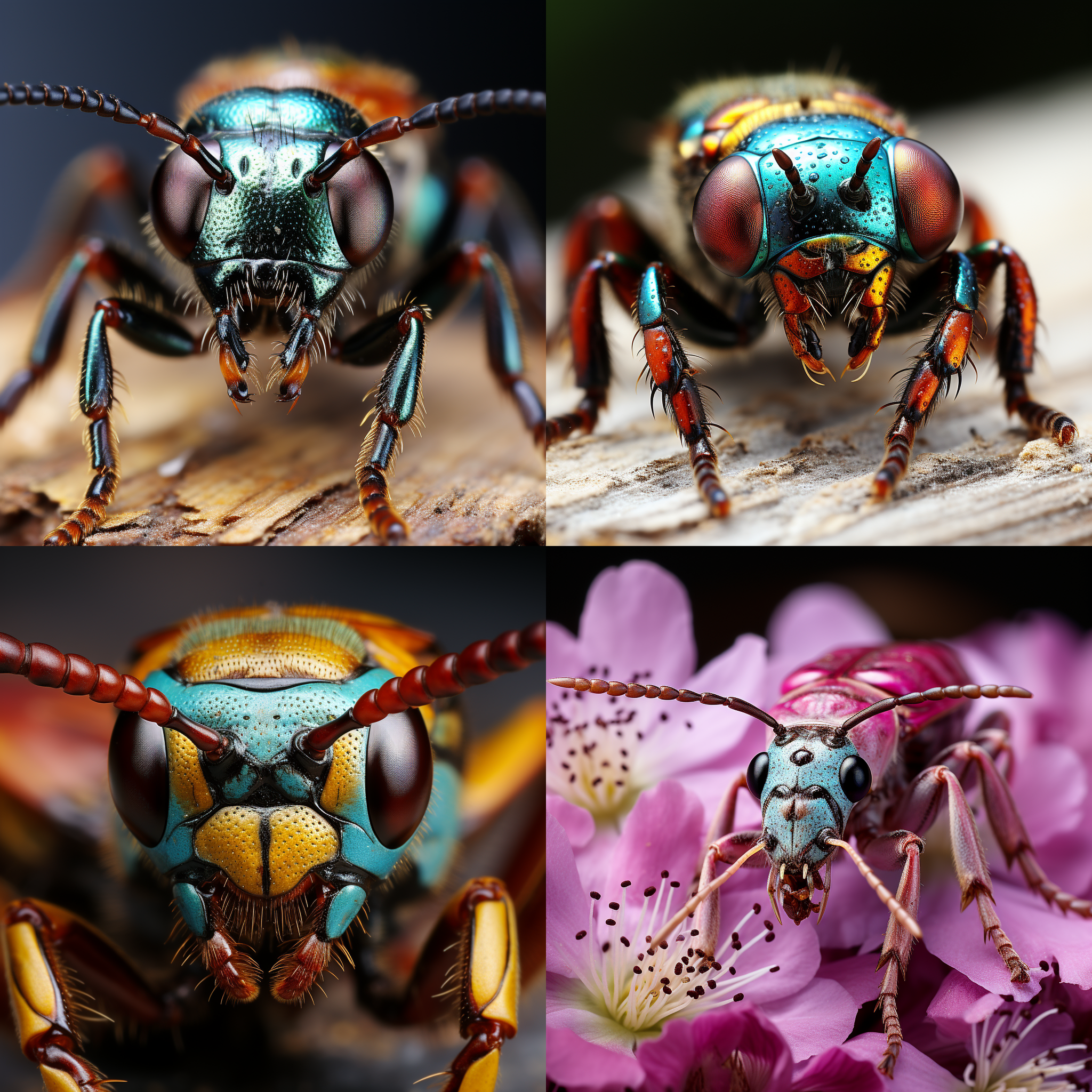 微距花蕊里的虫子，大光圈，色彩绚丽