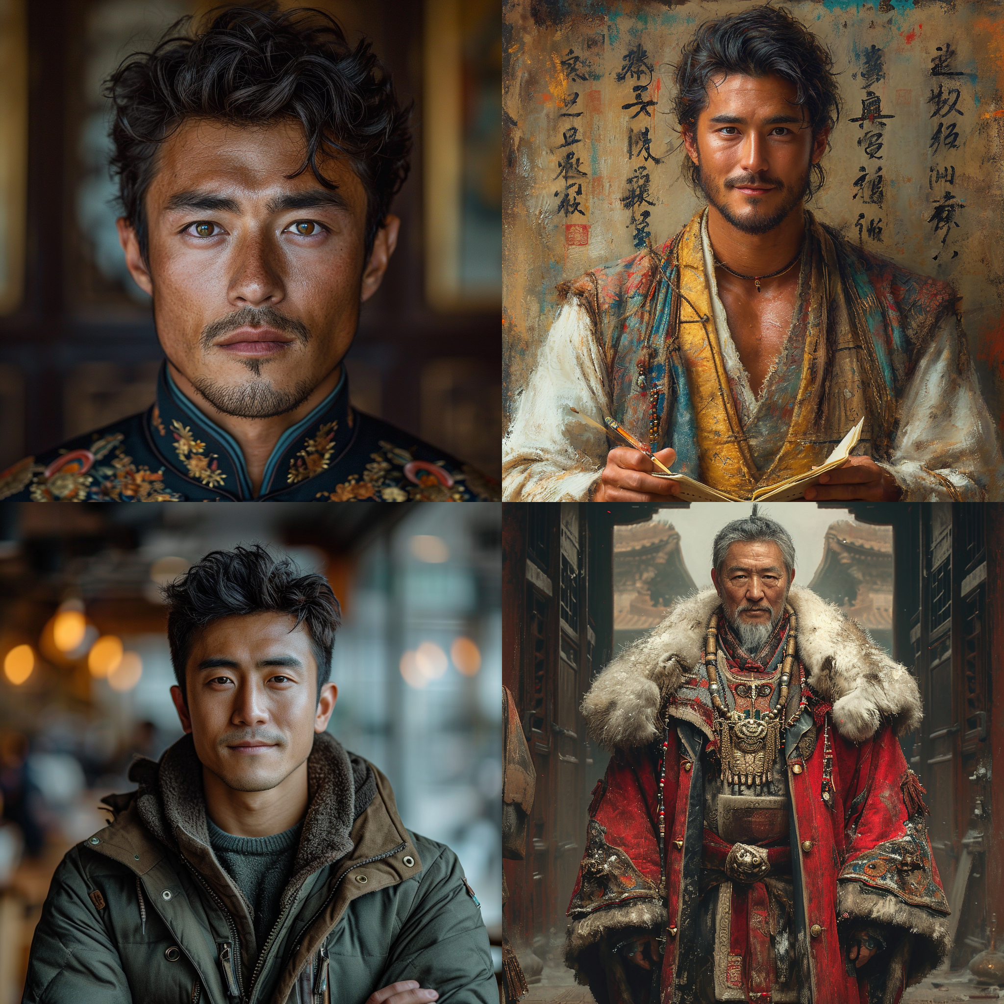 a beautiful，man,25-years-old,chinese,smile,front view,full body,long shot,portrait,symmetric,rembrandt lighting,ultra realistic