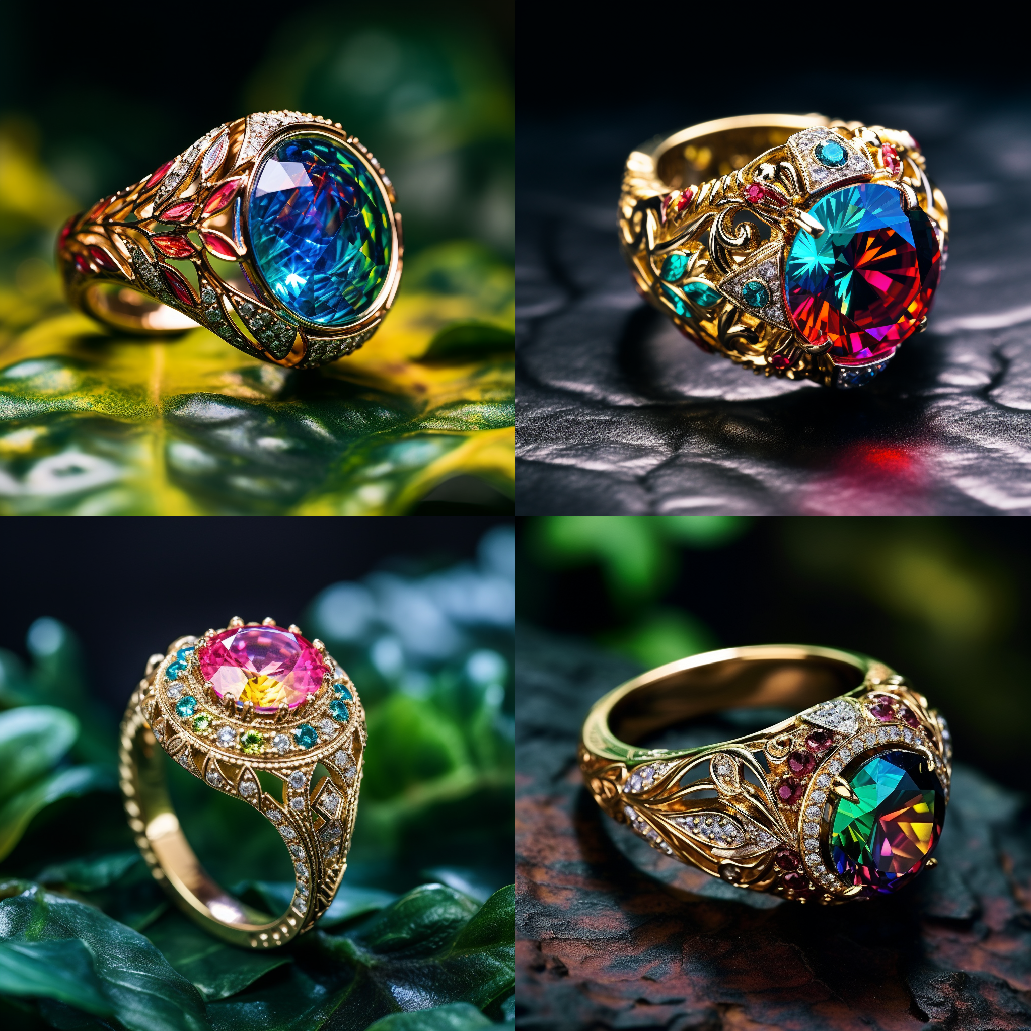 色相环，环形构图，明亮场景，彩色服装首饰化妆品，饱和度高，近景，微距镜头，自然光，细节丰富，多样性，鲜艳色彩，欢愉。