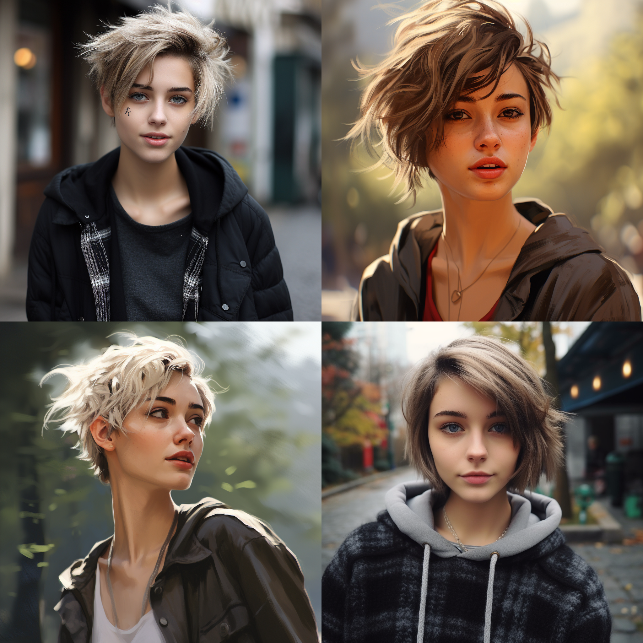 户外 炫酷 短发 女孩