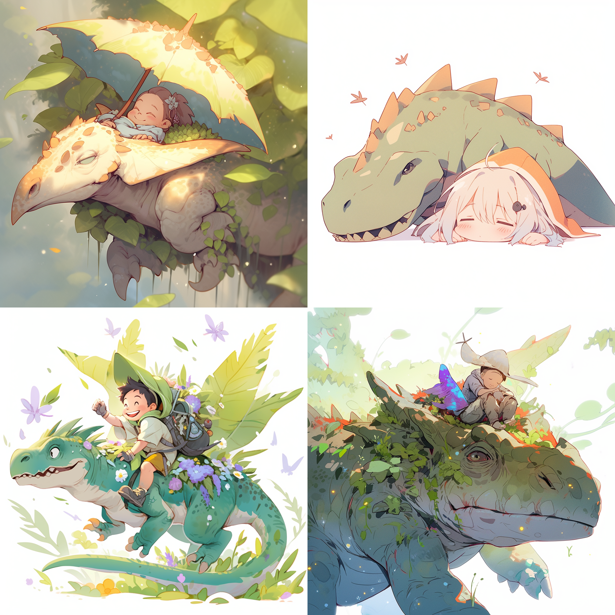 飞来的小恐龙依偎在人的身边