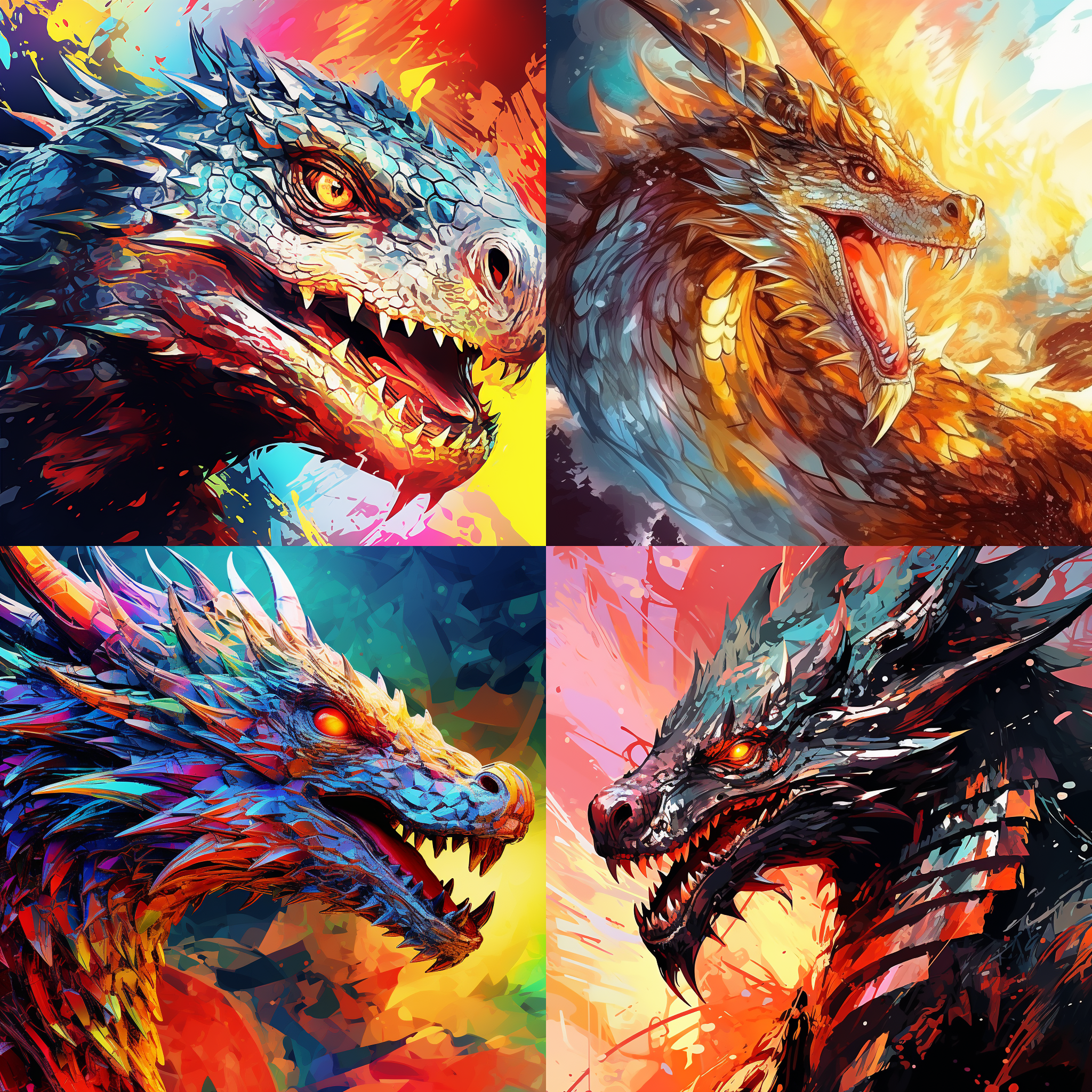 幼龙，漫画风格，金属质感，抽象背景，饱和色彩，绘画效果，透视构图，宽镜头，柔光，飞行，奇幻。