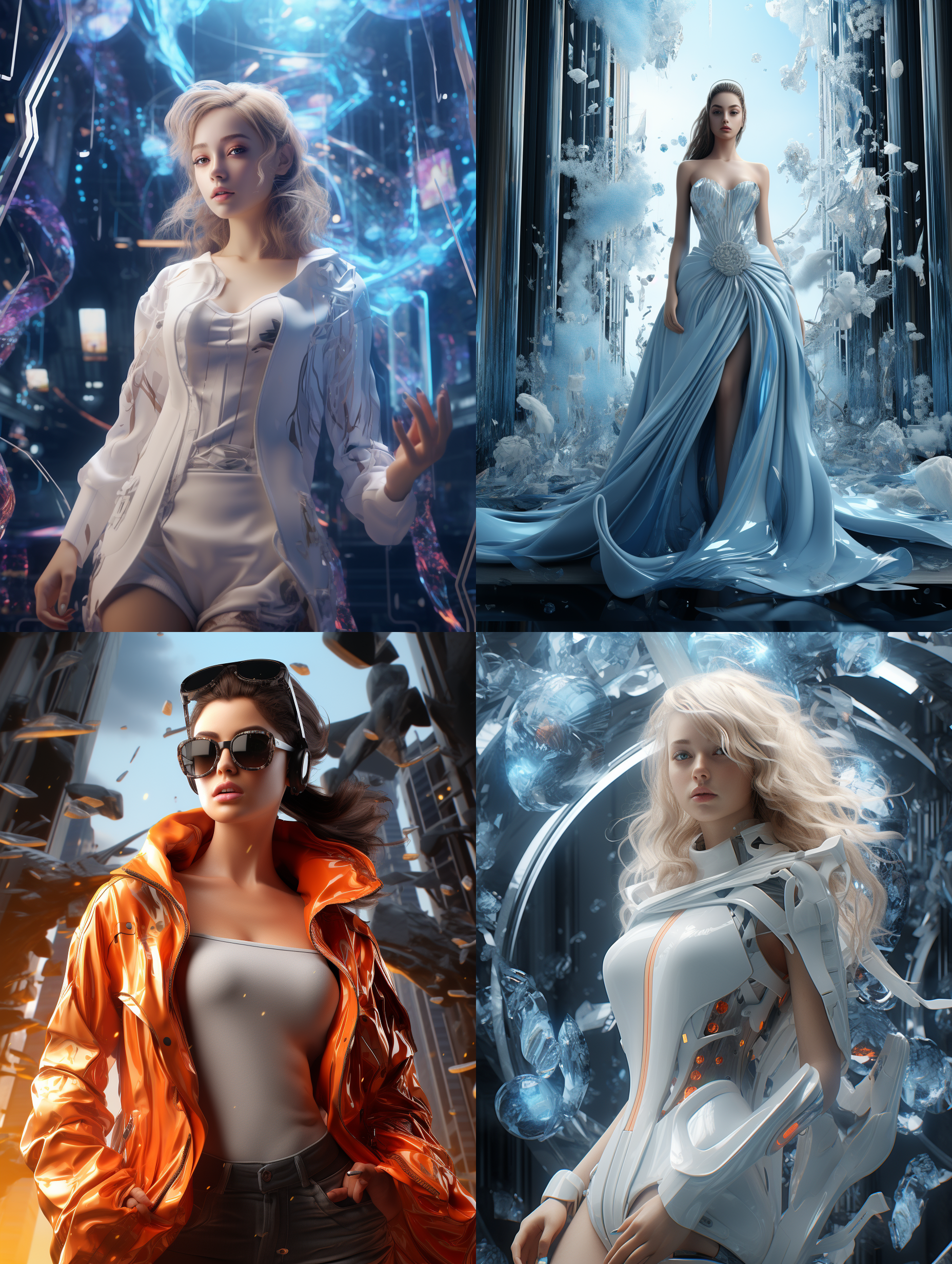 一个巨大的立体3d数字（2024）8k超清画质 科技美学 艺术美感，