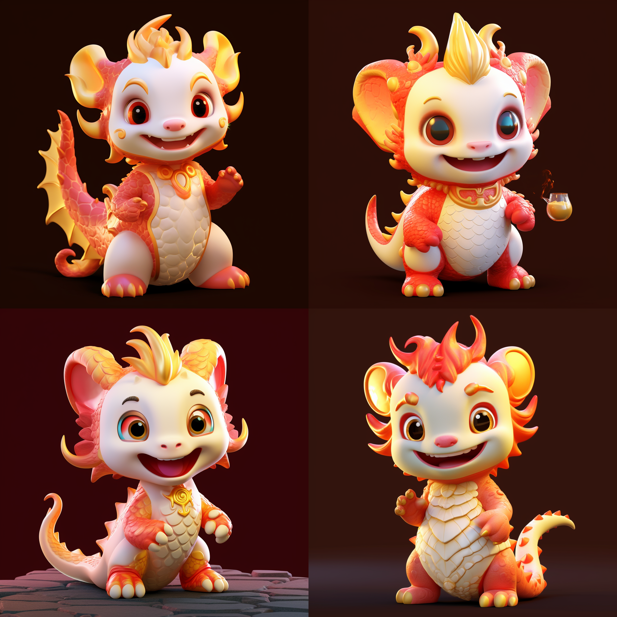 小奶龙，胖胖的，黄色，3d,可爱有光泽，最高细节，最佳质量，高清，8k。