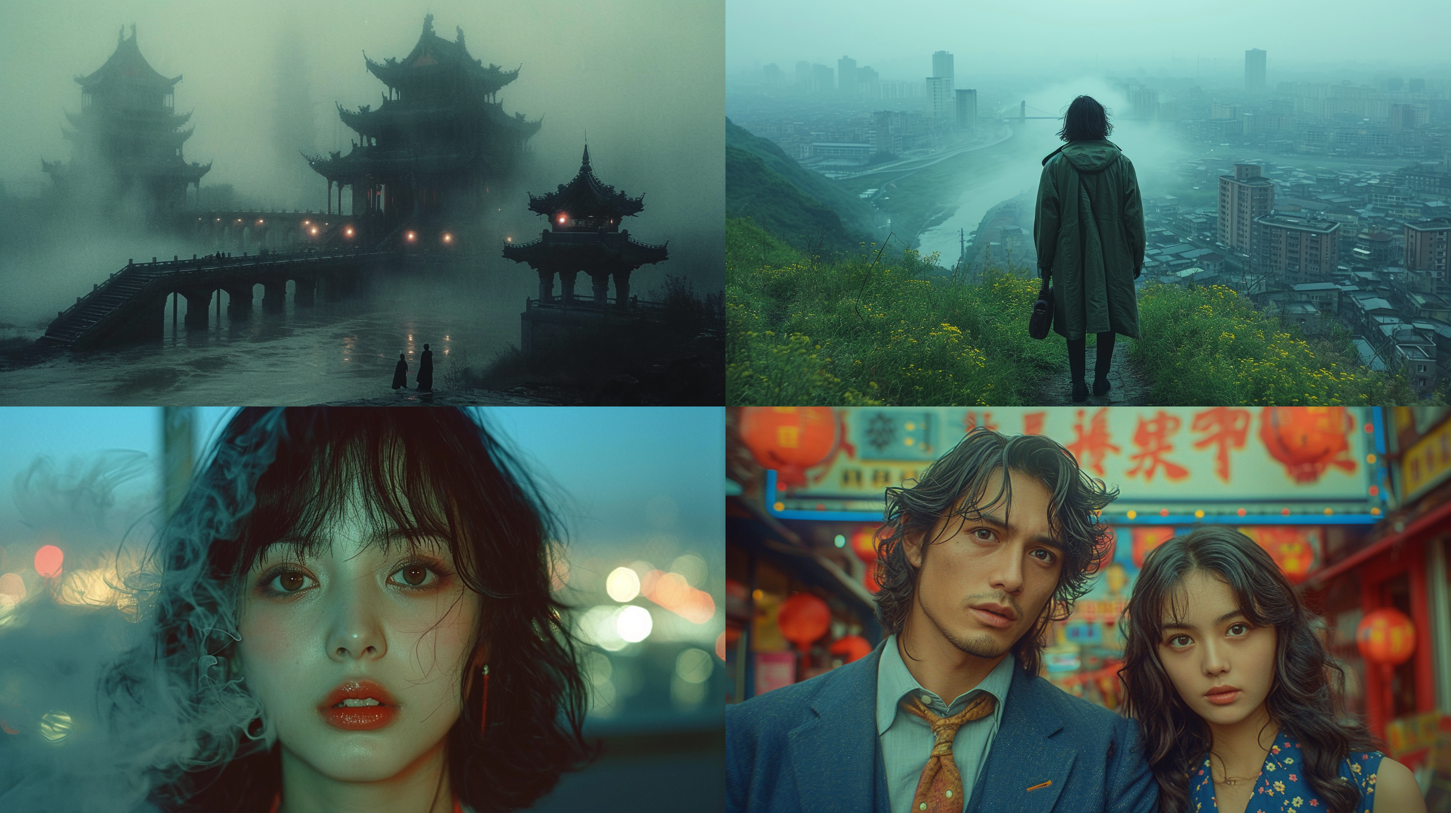 chinese，surreal, shot on kodak filmfilm color1980s