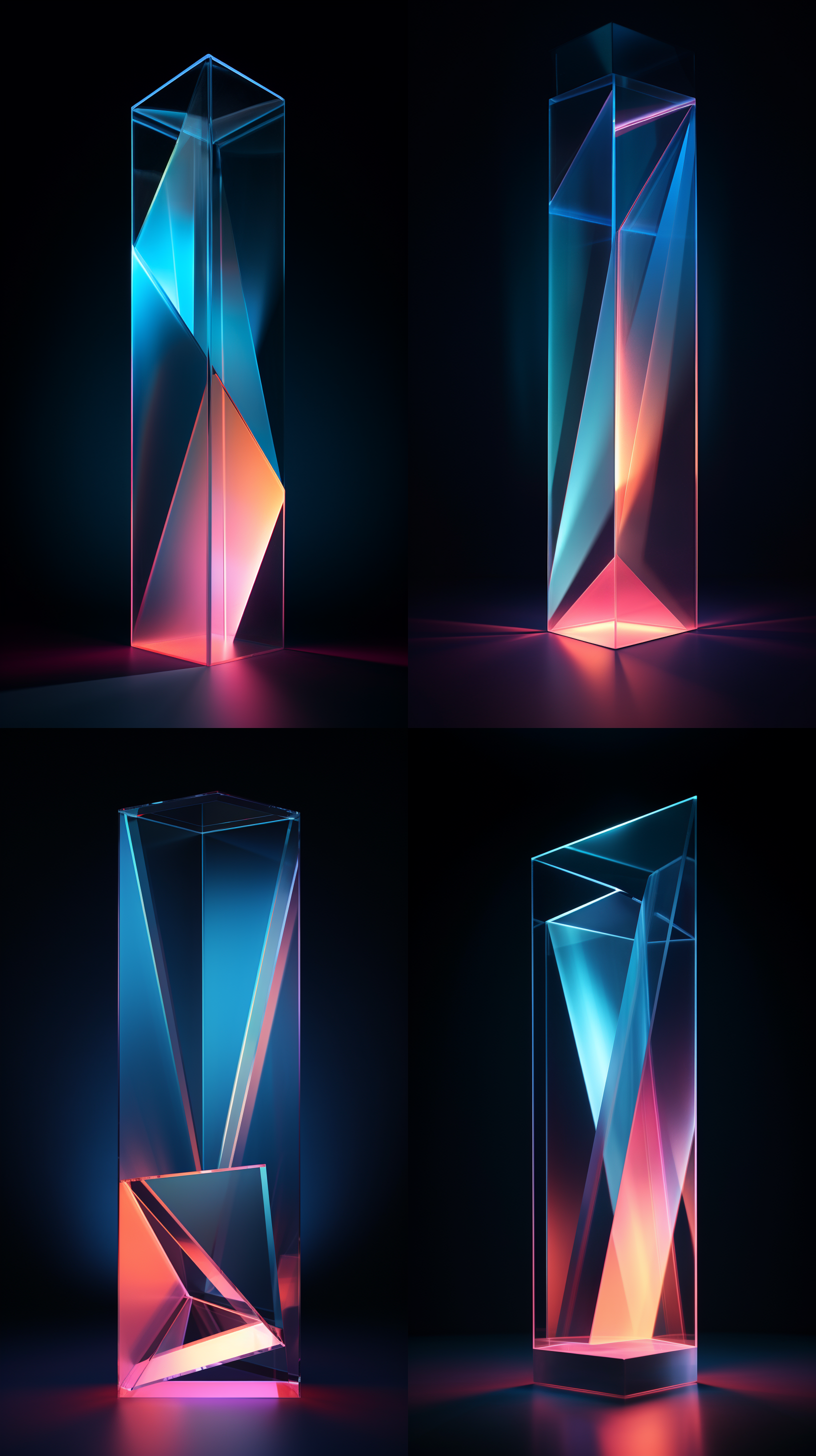 以棱形为基础，构图3d陈列背景，极致简约，光泽细腻，光影层次分明，45度俯视，简单大块面