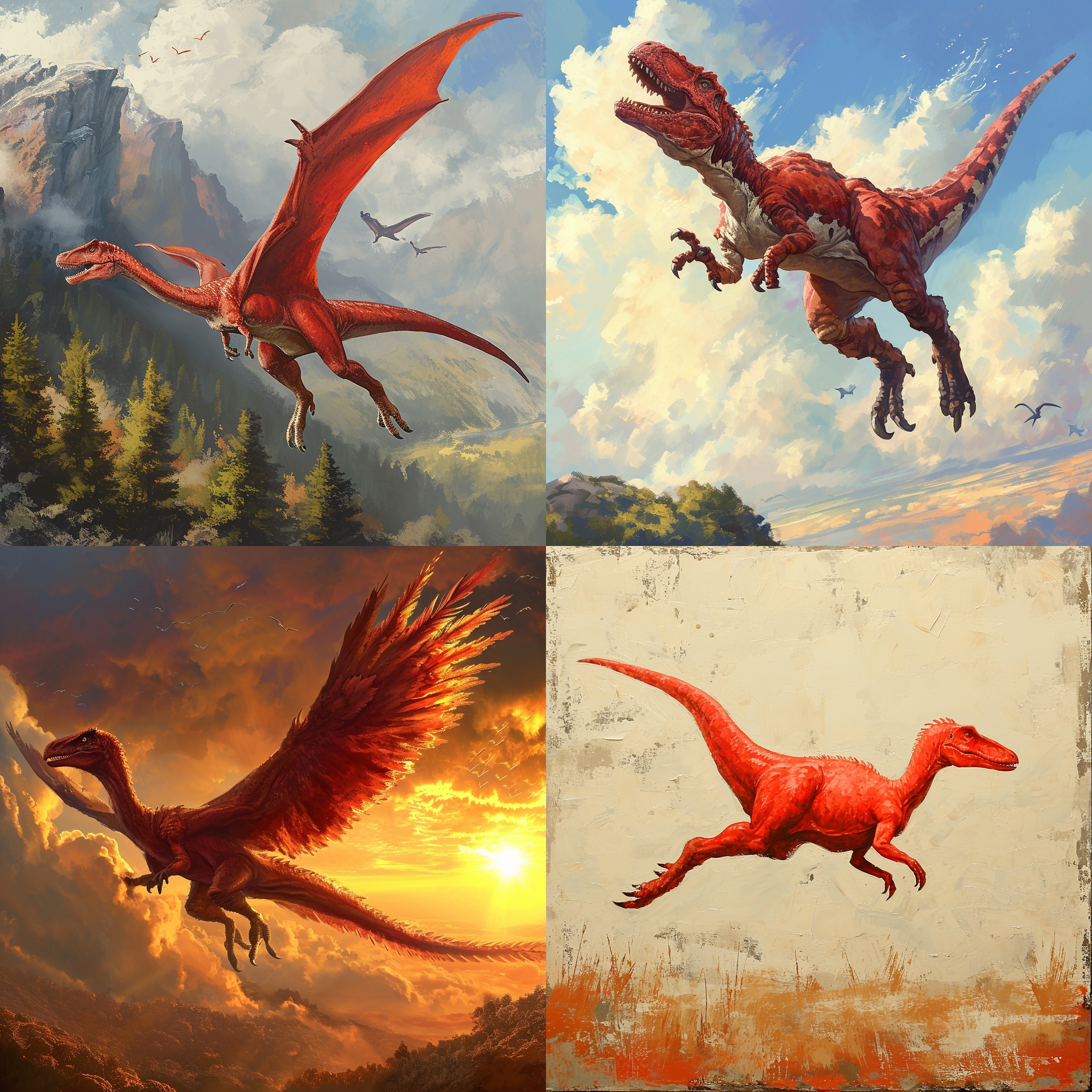 一飞冲天的红色大恐龙