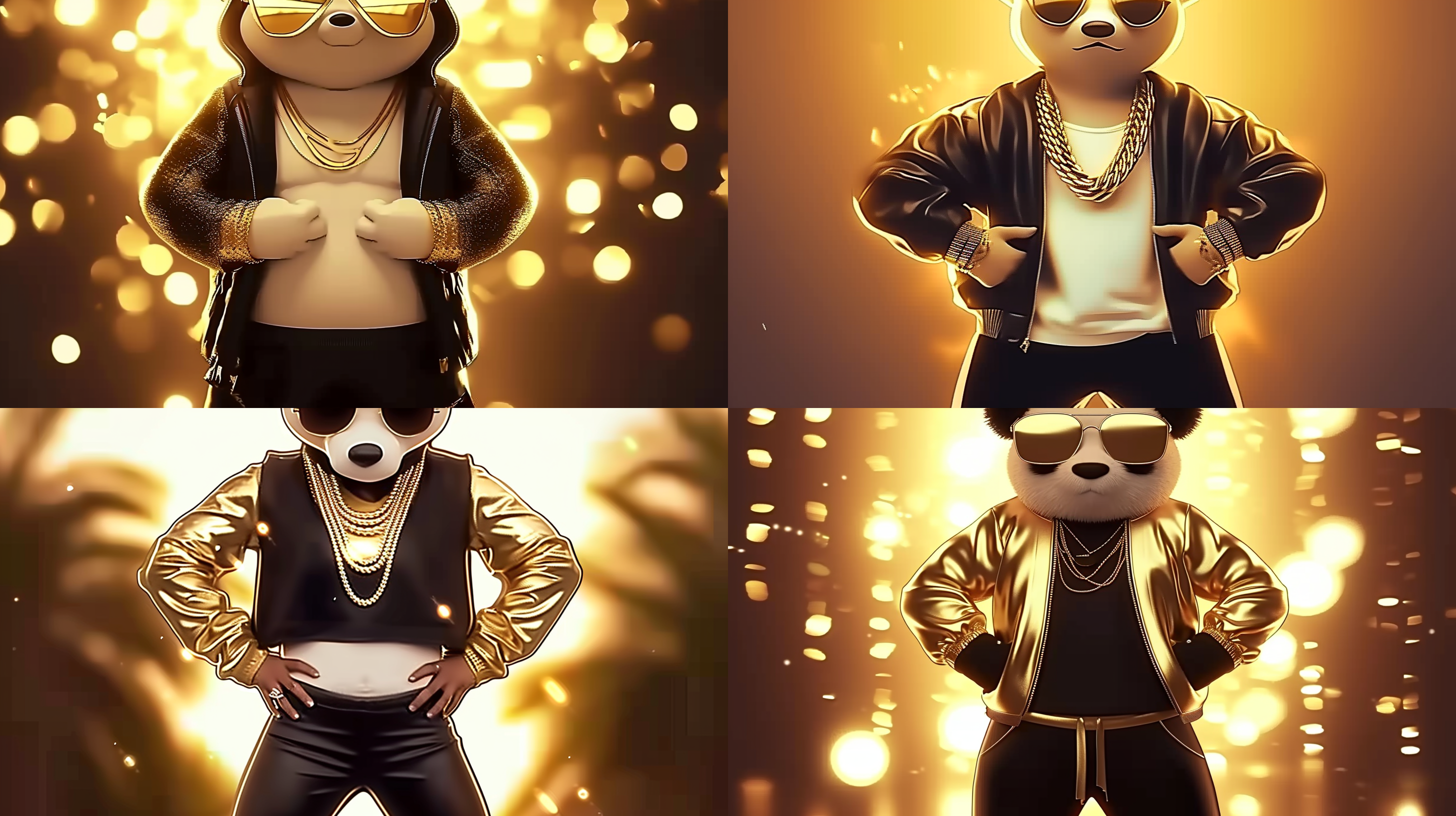 0.3自然地将双手放在腰间，创造出立体效果，瞬间冻结了动作。金色背景提供了透视感、清晰度、明亮的照明和自信。姿势、动态、背景、光线、透视、明亮、自信。