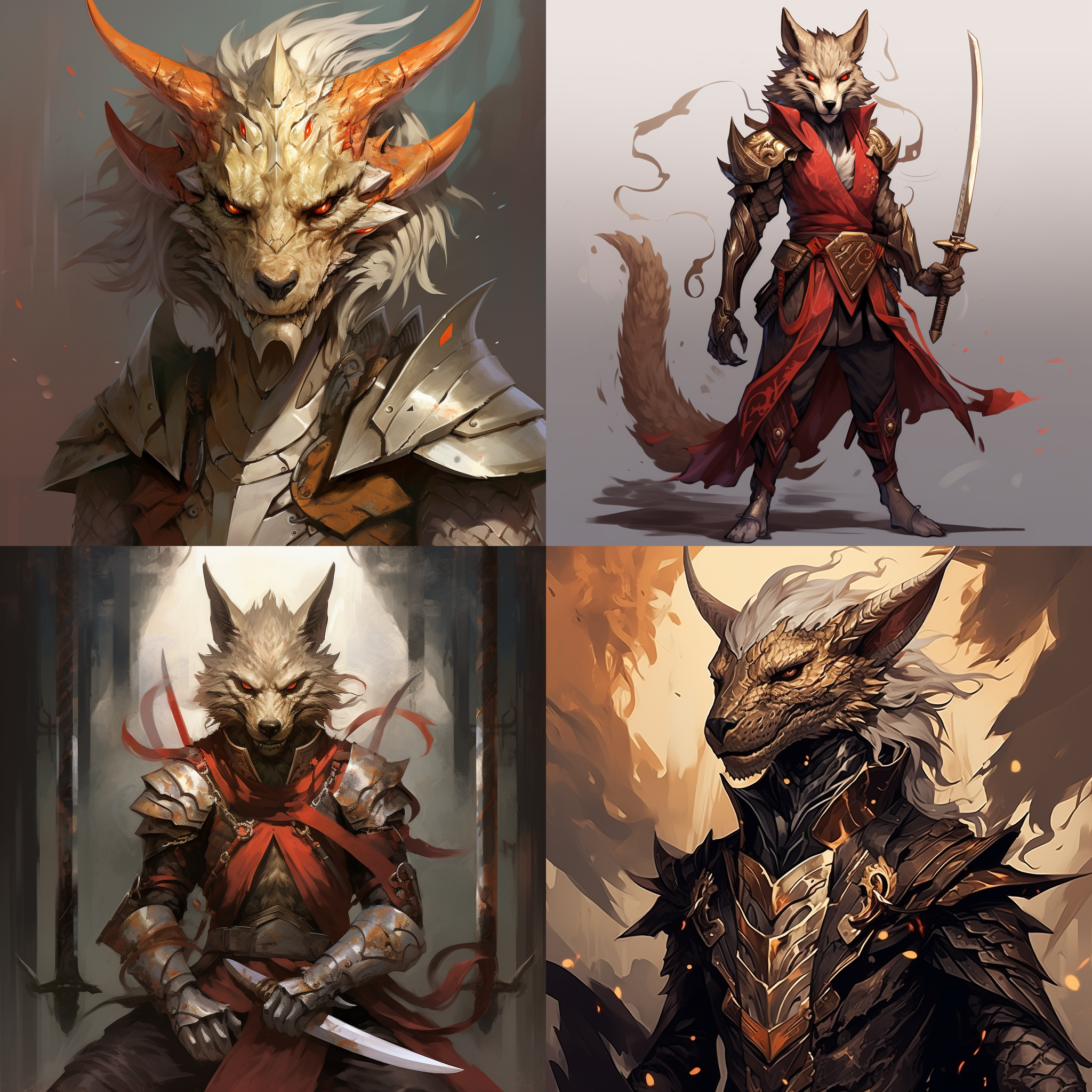 睚眦是龙与豺的儿子，身体像豺，头部却是龙形。睚眦心胸狭隘凶狠好斗，而且总是口衔宝剑，怒目而视，很多兵器上都有它的身影，以增添震慑敌人的力量，渲染作品，超现实主义，精致设计，大师级作品，电影级照明，超高清细节，色彩分级，32k分辨率，绚丽光影，细腻纹理，引人入胜的景深，梦幻般的视觉效果，惊人逼真，无与伦比的细节展现，令人陶醉的色彩，创造力的巅峰。