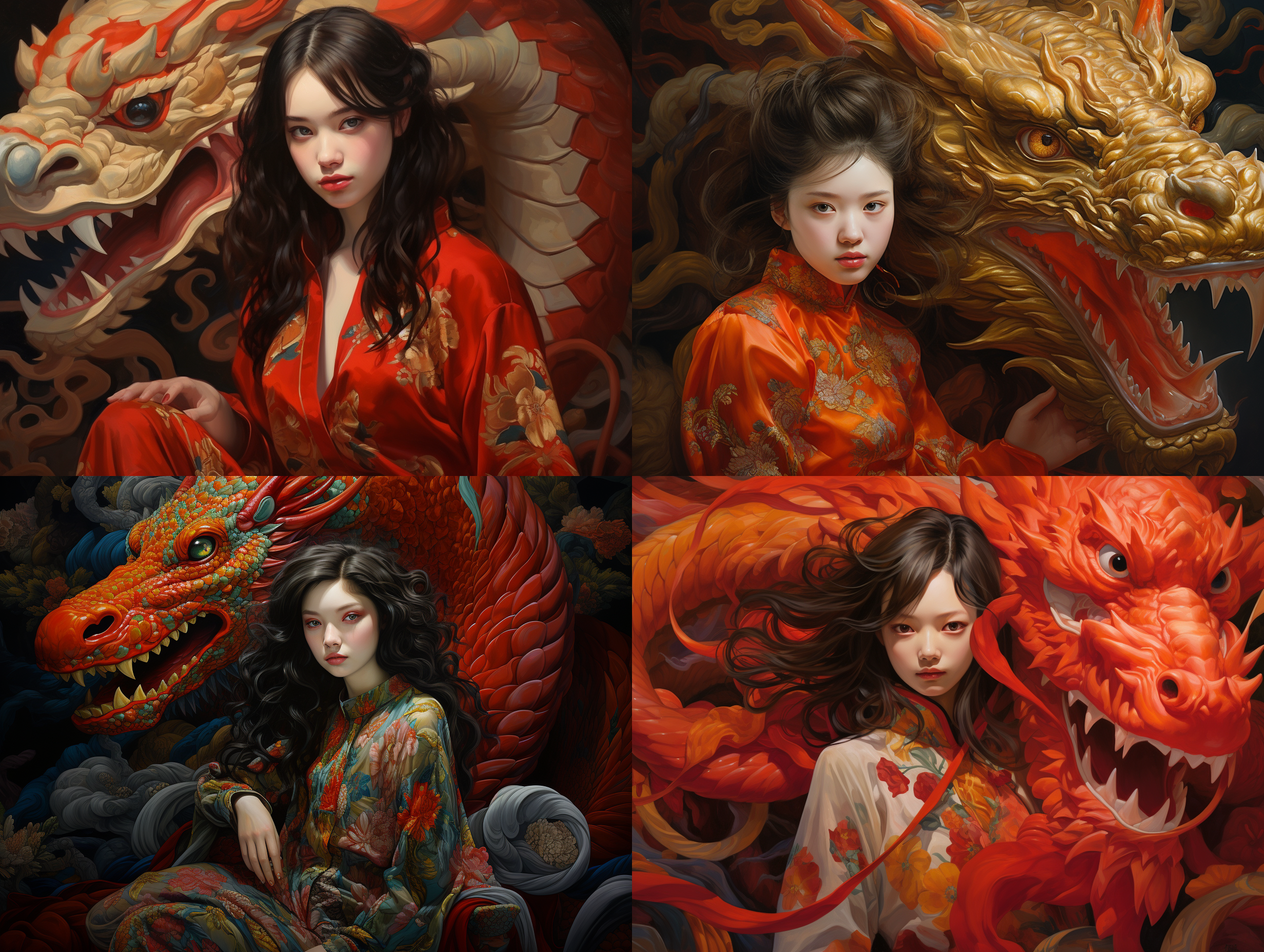 女孩，中国龙::1