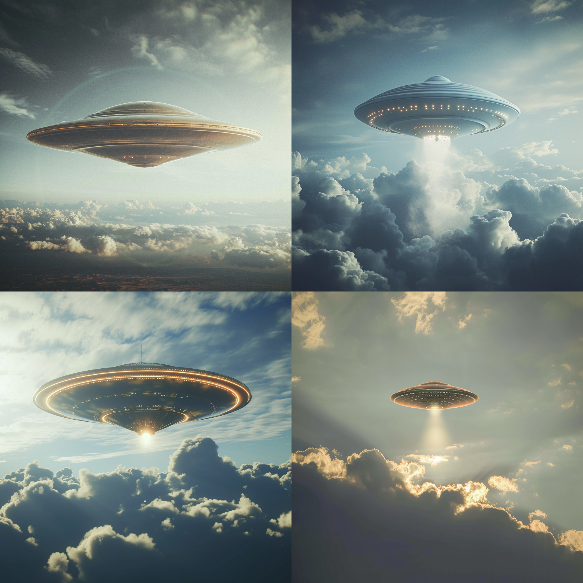ufo在天空飞行