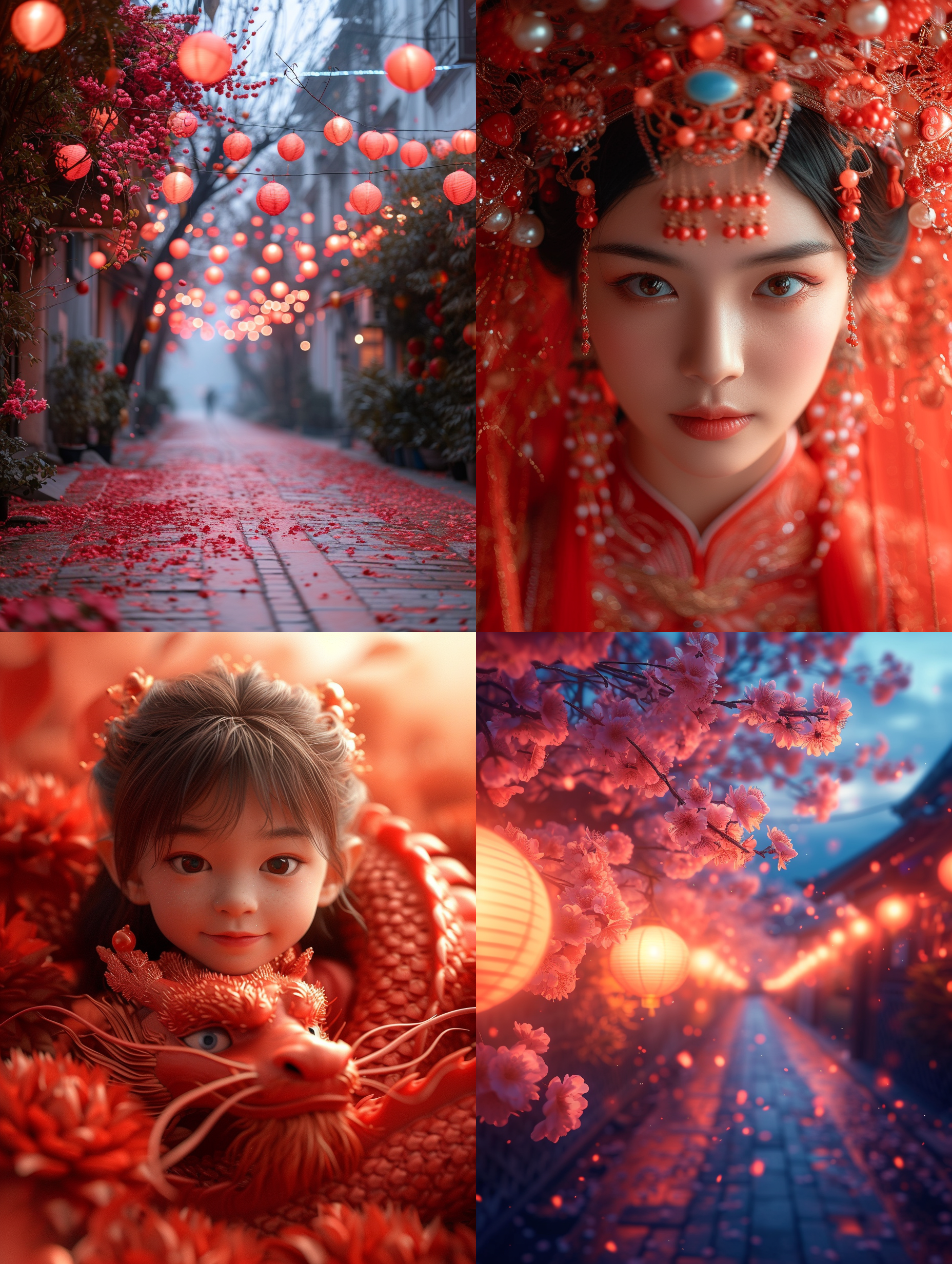 中国春节喜庆场面 宏大场面 氛围热烈 8k