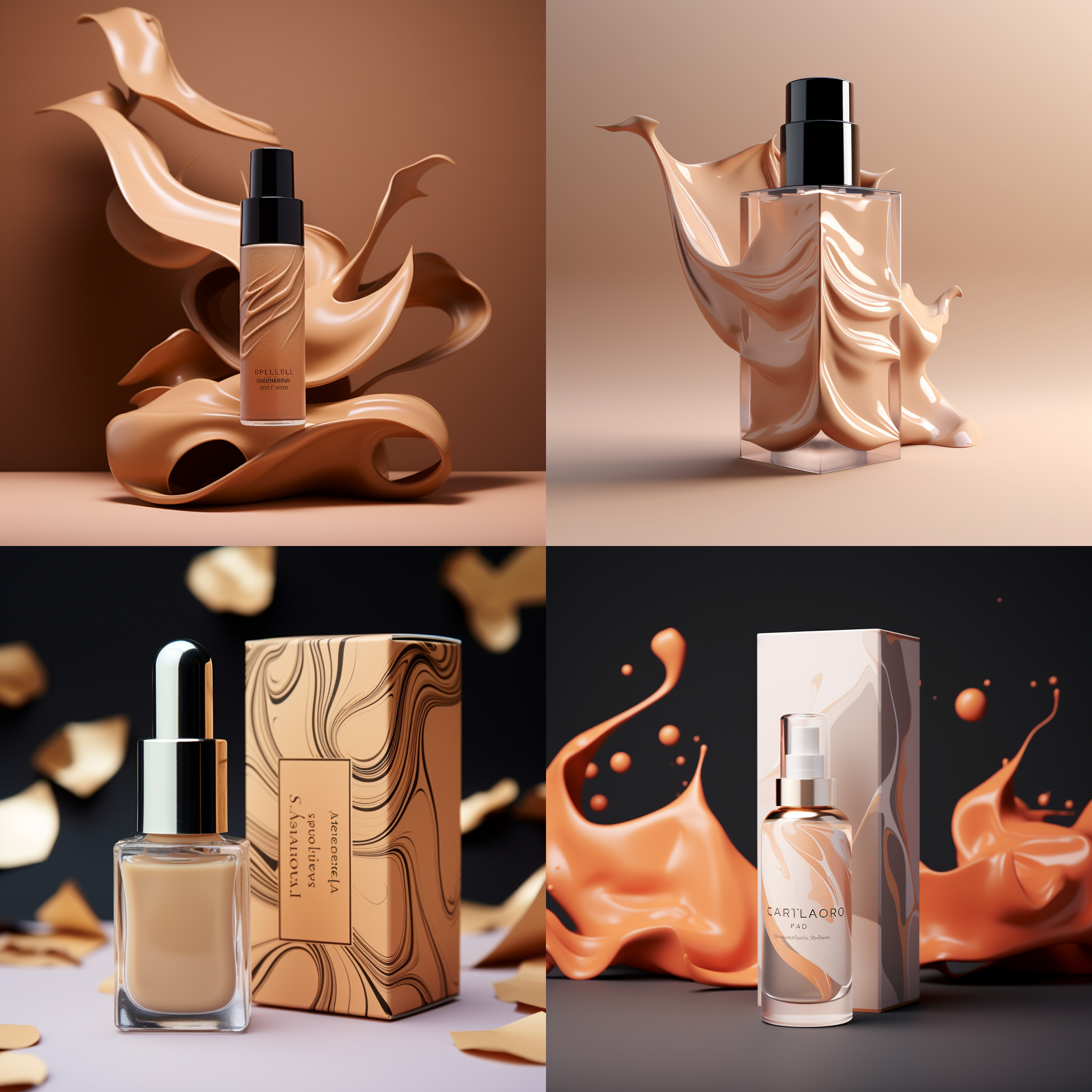 一个粉底液 由cardstock包装的瓶子