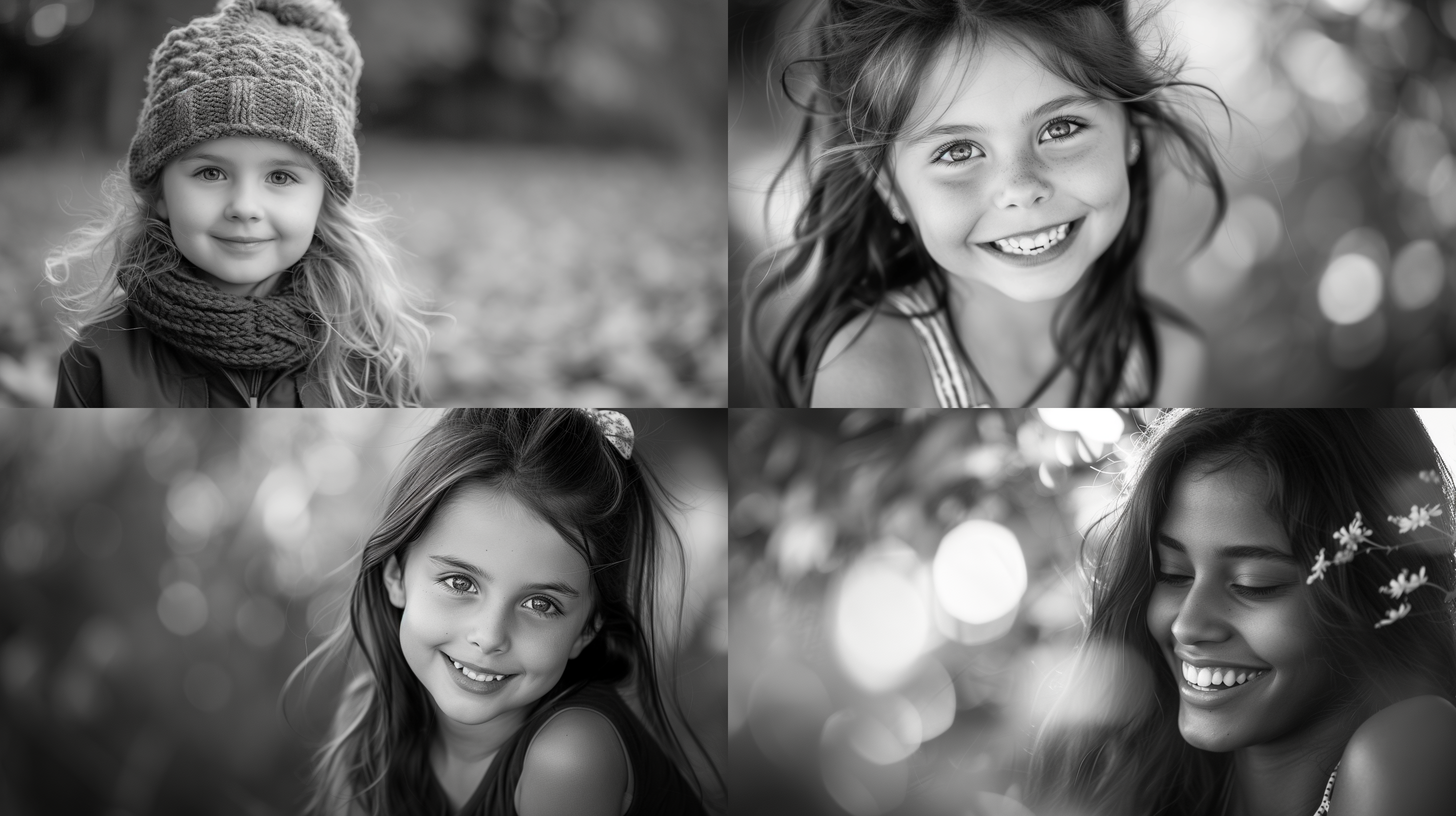 保持照片风格，传统风格，自然环境，大光圈，人像摄影，黑白，高清晰度，柔和光线，微笑，温暖色调，舒适。