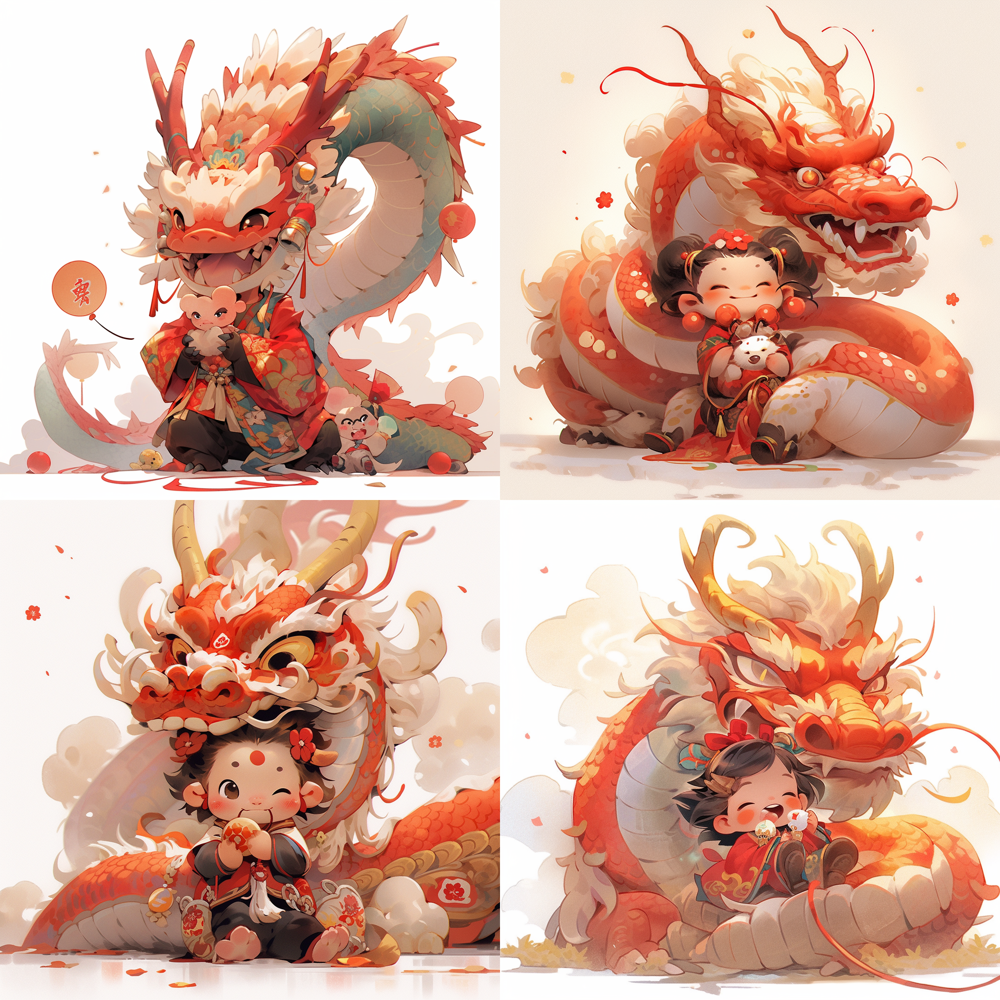 中国龙，新年气氛，可爱婴儿宝宝，龙宝宝